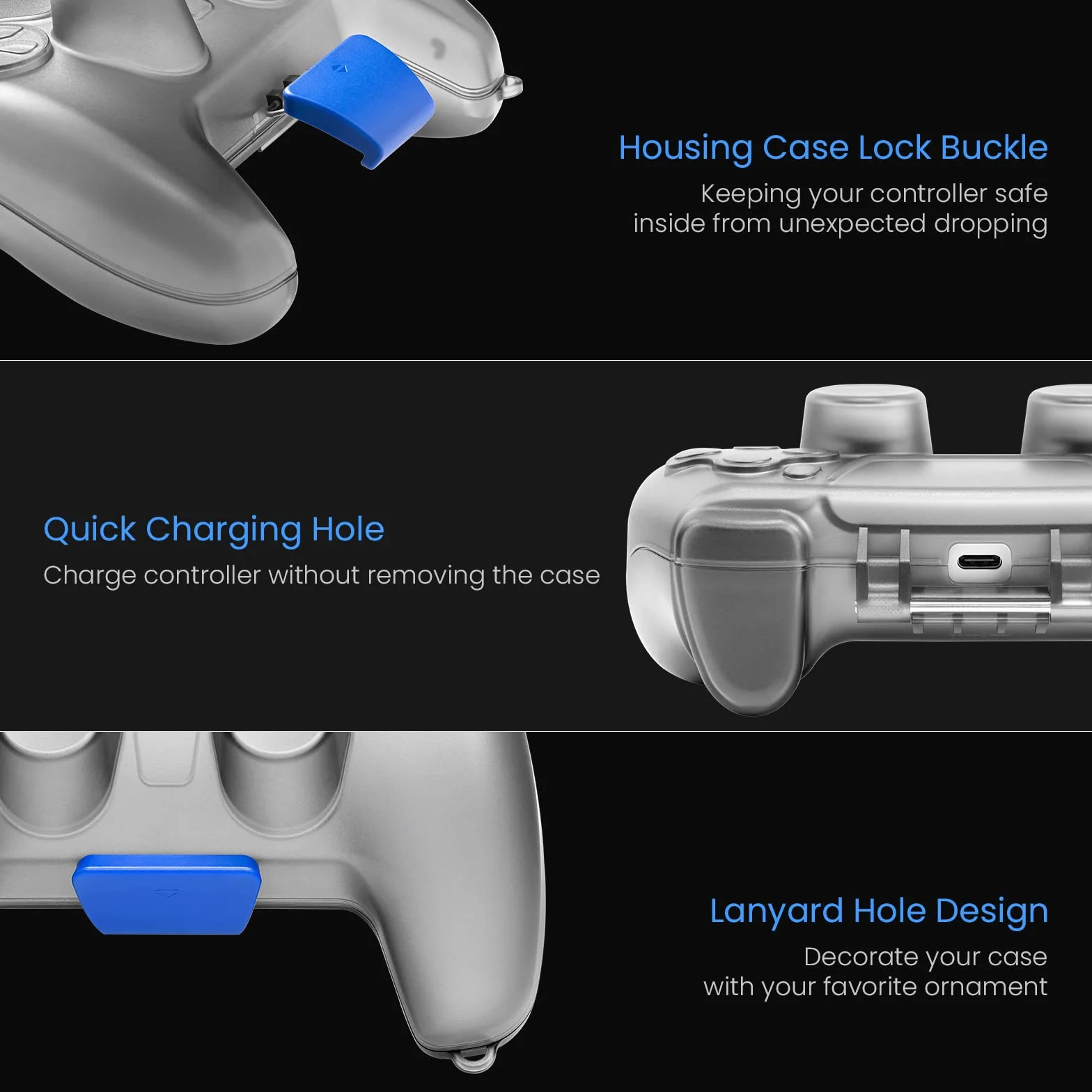 tomtoc Obudowa kontrolera PS5, etui na pilota zdalnego sterowania Bezprzewodowy Playstation 5 DualSense, Twarde etui do przechowywania Kompaktowy, Ultra-cienki i Liviano Akcesoria PS5