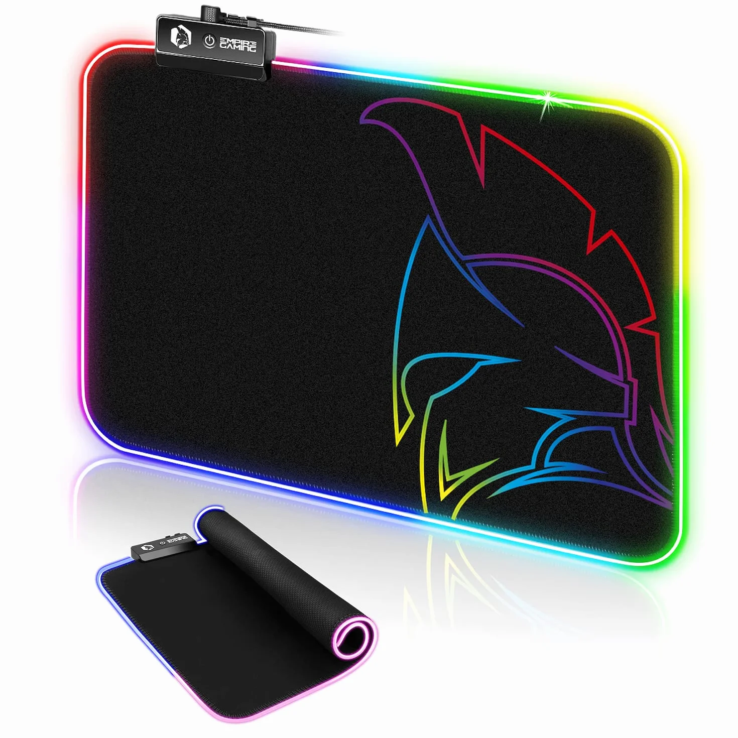 EMPIRE GAMING Dark Rainbow RGB Podkładka pod mysz - 12 trybów oświetlenia LED - Podkładka pod mysz z jasnym podświetleniem - wodoodporna i antypoślizgowa guma - Do gier na PC, MAC i laptopa - 300 x