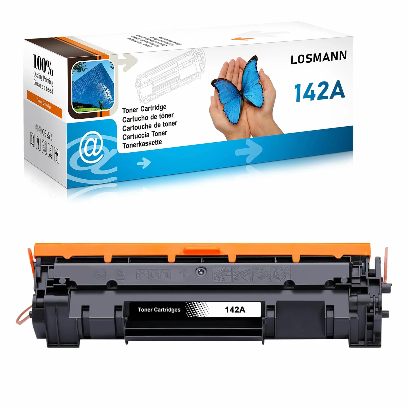 LOSMANN Toner 142A z chipem kompatybilny z HP 142A W1420A do HP Laserjet MFP M140w Toner M110w M110 MFP M140 MFP M139w M139 142X W1420X (1 czarny)