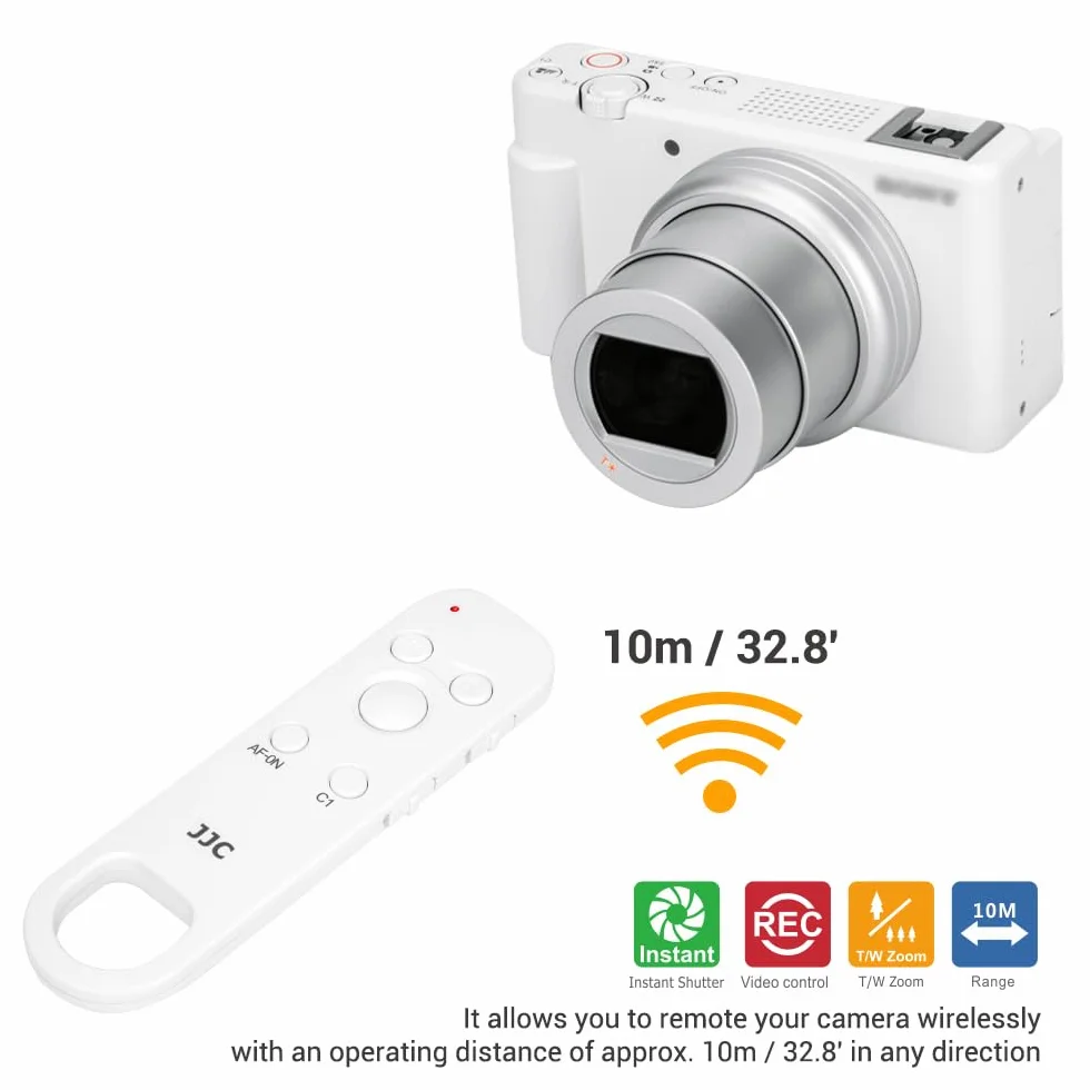 JJC Bezprzewodowy pilot zdalnego sterowania Bluetooth do Sony a7R, a7, a7ZV-1, a7ZV-1F, a7ZV-E10, aFX3, aA7C II, aA7C, aA6100, aA6400, aA600, aA7S III, aA1, aA9 II, aA9 III, RX100 VII