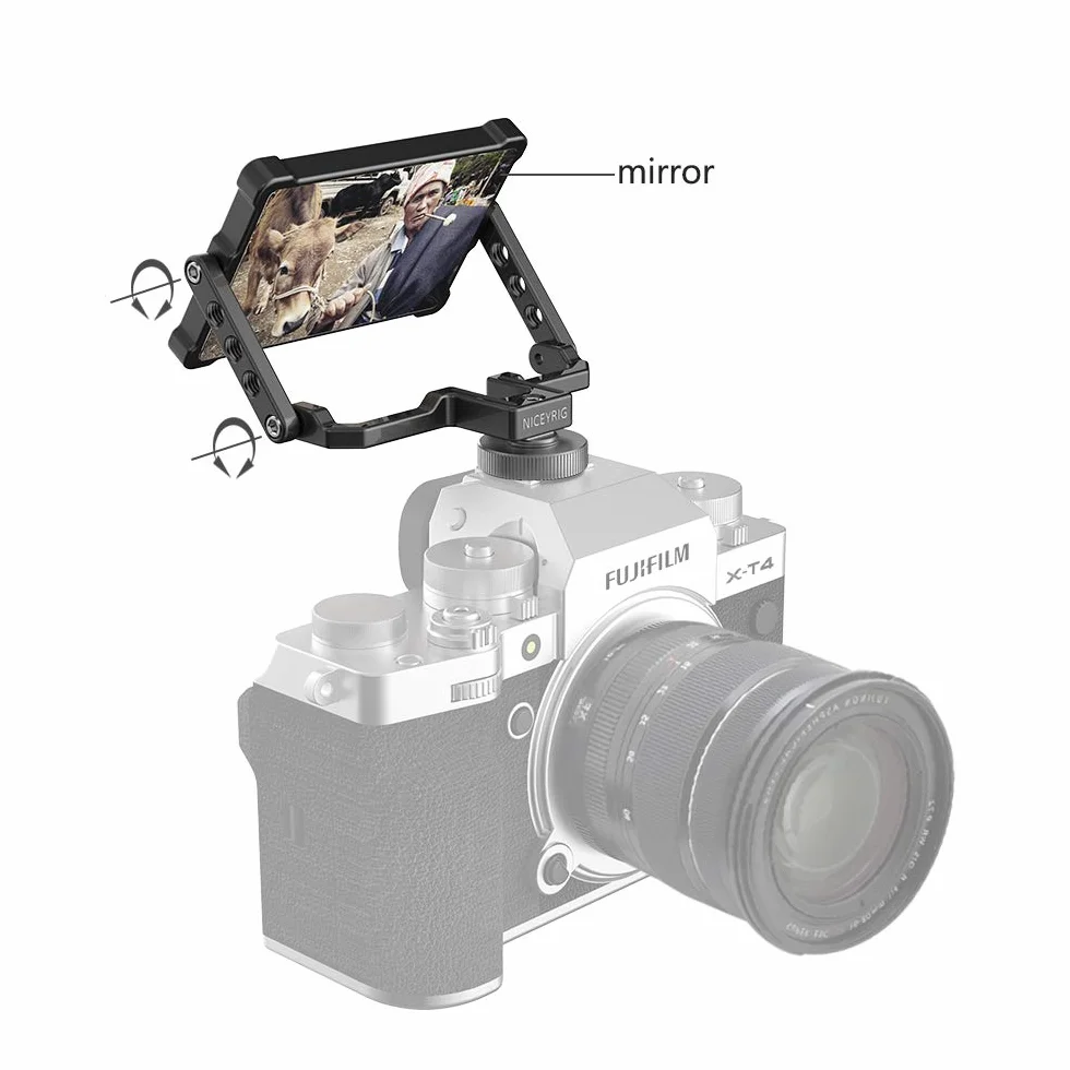 Sony Camera Flip Selfie Mirror, NICEYRIG składane lusterko do aparatu z ekranem do selfie Vlog Sony A6000 Series do Fujifilm XT2 Canon 5D