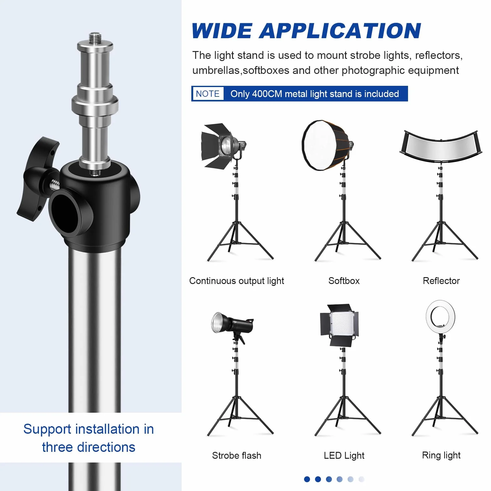 Soonpho AIR Pro statyw do lampy, tłumiony powietrzem, aluminium, maks. wysokość 4 m, nośność 15 kg, stabilny i wygodny, statyw z torbą do filmów, fotografii, studia fotograficznego, fotografii,