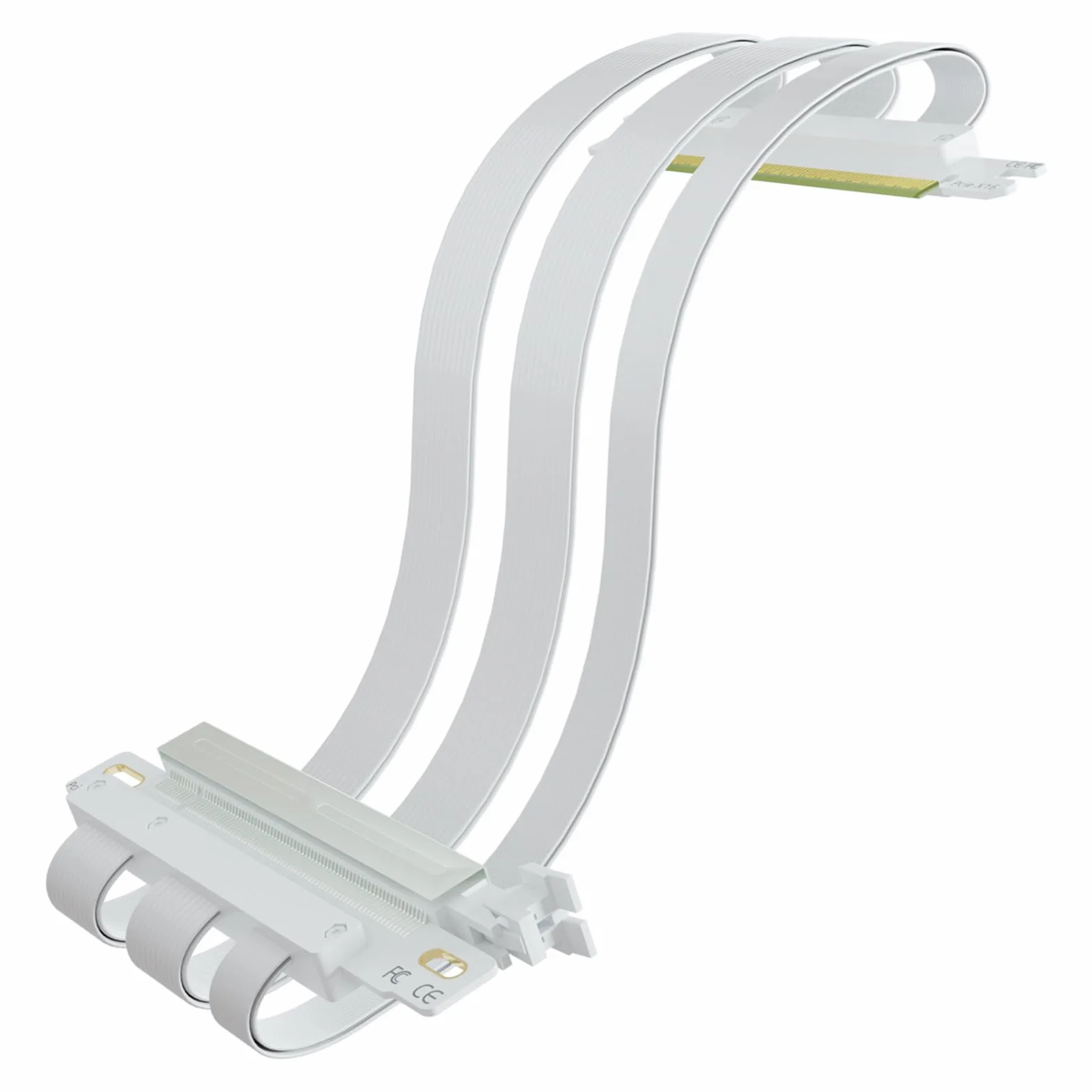 GLOTRENDS Podwójny odwrócony kabel riser PCIE 4.0 do płyty głównej Mini-ITX (170 x 170 mm), kompatybilny z seriami RTX 40/30 i Radeon RX7000/RX6000, kolor biały
