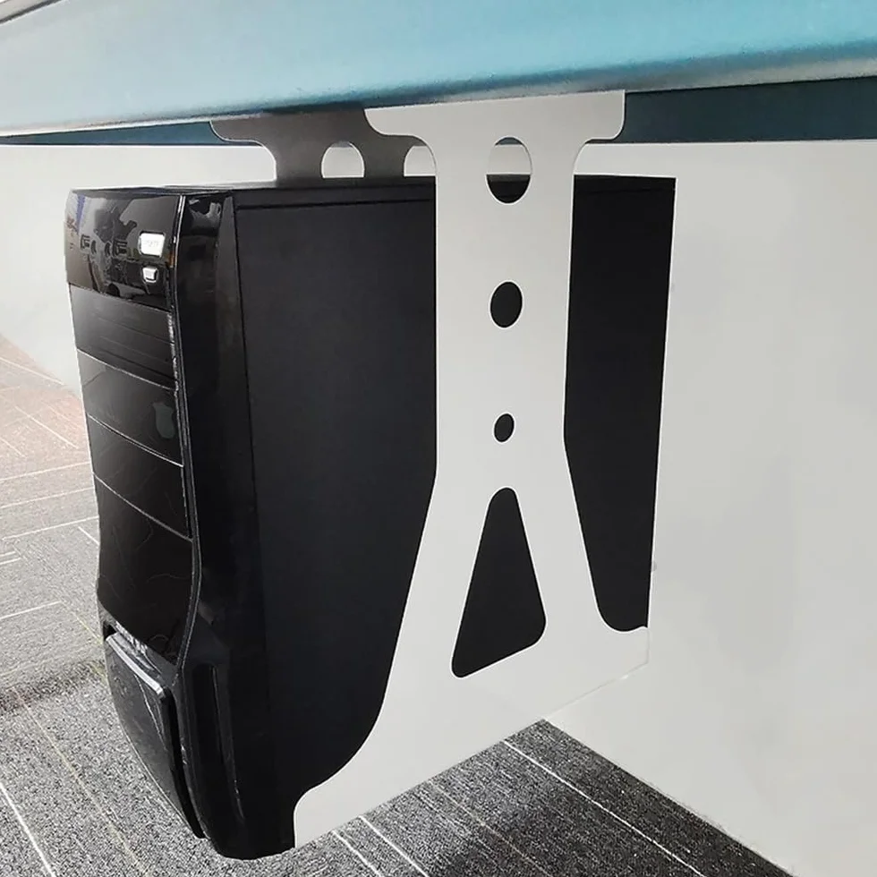 Stojak na komputer stojak uchwyt procesora pod biurkiem - PC Tower Case uchwyt na stół - regulowana szerokość - stojak procesora PC hosta uchwyt wiszący (czarny, 510 mm)