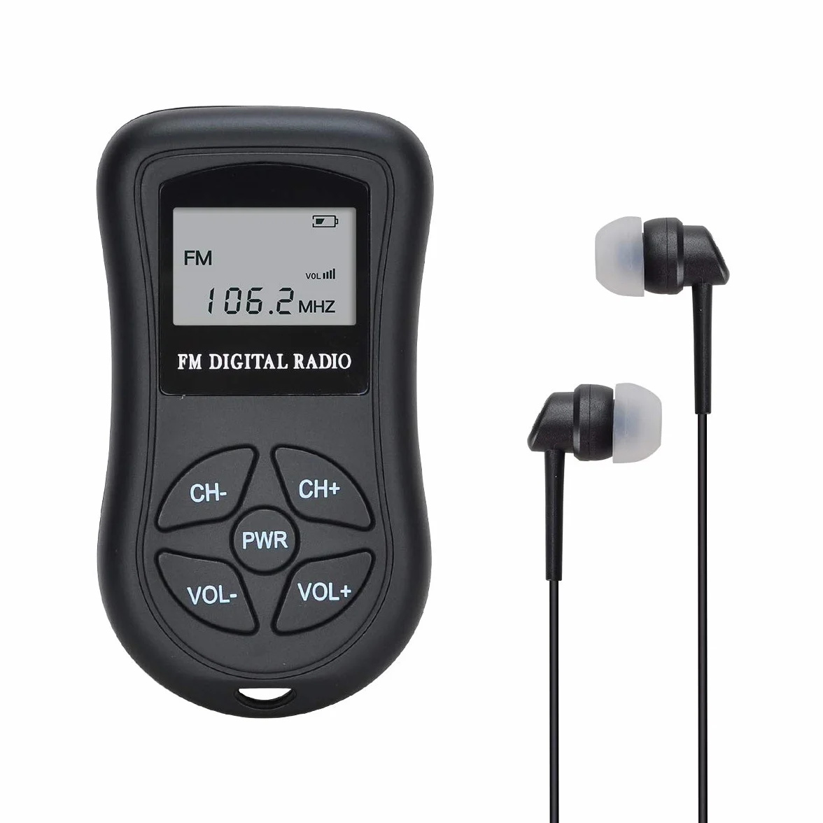 COVVY Radio kieszonkowe FM stereo przenośny odbiornik z DSP wyświetlacz LCD 60-108 MHz
