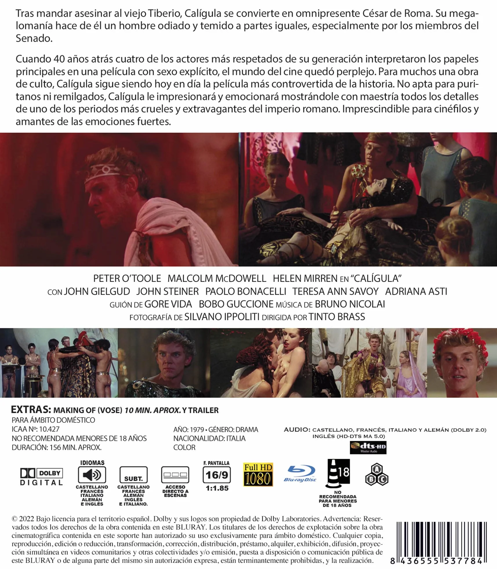 Calígula BD 1979 Blu-Ray Import