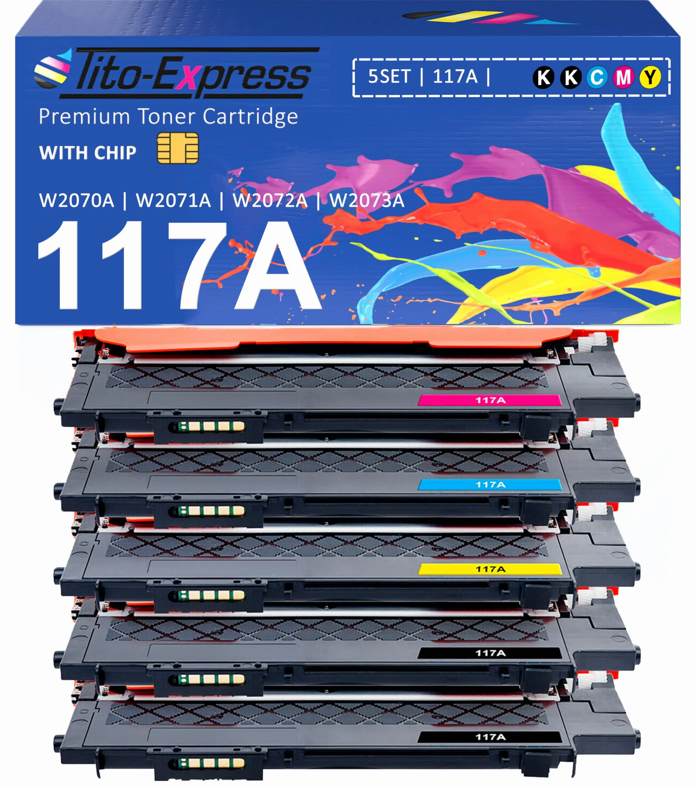 117A XL kompatybilny z tonerem HP Color Laser 150a 150nw MFP 178nw 179fnw 179fwg toner do HP W2070A W2071A W2072A W2073A Zestaw czarny, magenta, żółty, cyjan, 5 sztuk