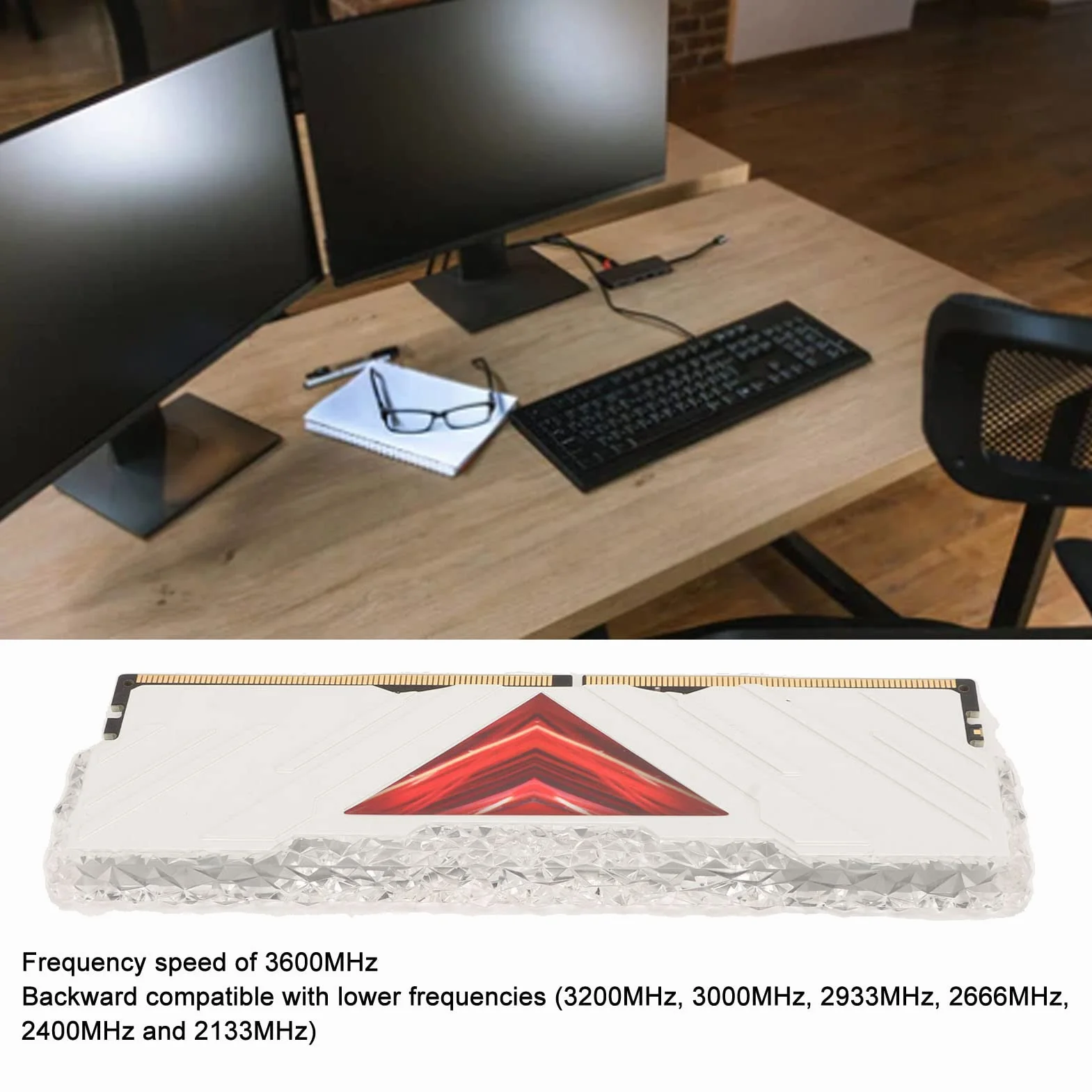 DDR4 3600MHz RAM 28800 PARTWADA 18-22-22-42 CL 1,35V RGB Pamięć na Komputery Stacjonarne z wtyczką i Odtwarzaniem łatwej Instalacji Rozpraszania Ogrzewania Obudowy Metalowej (8GB)