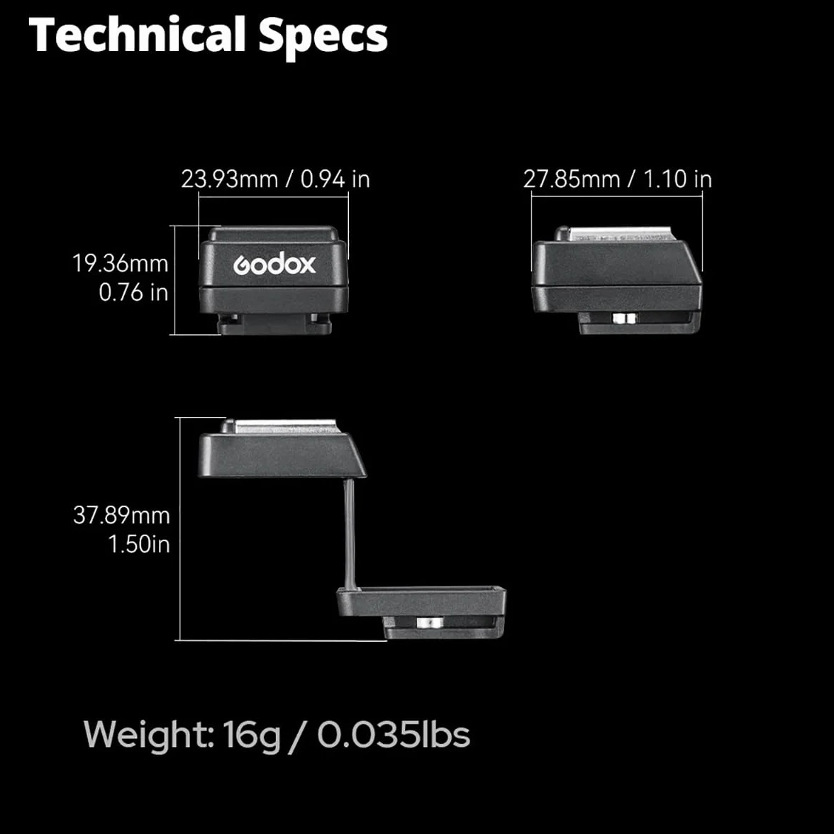 Godox TR TTL Hot Shoe Height Increasing Seat, kompatybilne z C/S/N/F/O firmy TTL, automatyczny błysk i synchronizacja High-Speed, odpowiednie do Godox Flash poniżej 300 g (kompatybilne z Fuji)