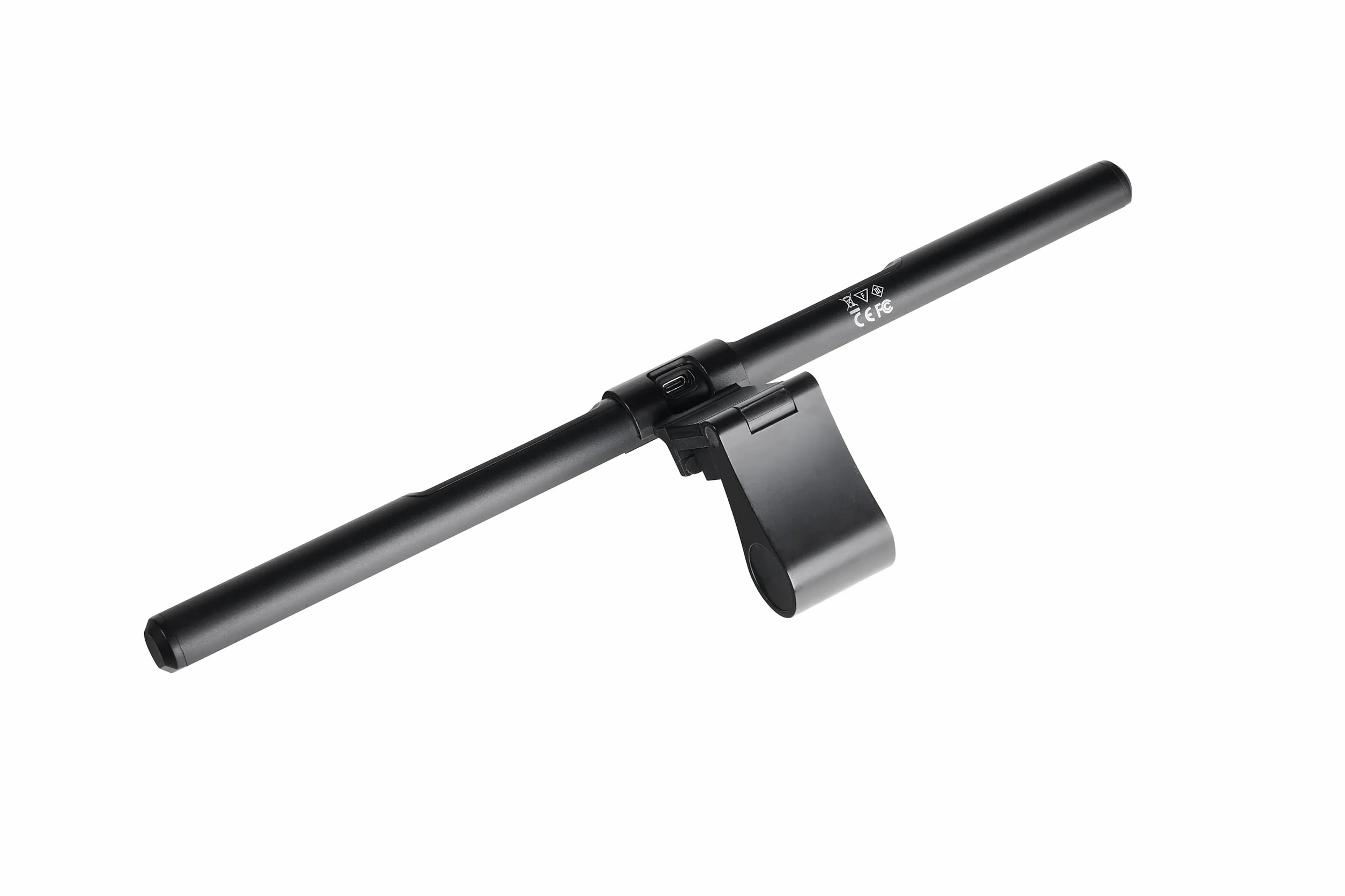 Alco-Albert - lampa LED do monitora z zaciskiem 40 cm, czarna | Wykonana z aluminium, z portem USB, funkcją ściemniania i czujnikiem światła