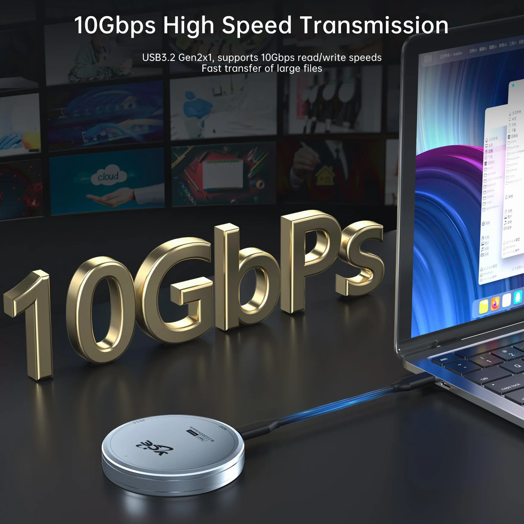 YCE M.2 2230 NVMe SSD Obudowa dla iPhone 15/16 Series USB C 3.2 Gen 2/Gen 3 do NVMe PCI-E SSD Obudowa Adapter zewnętrzna obudowa SSD z Magsafe i PD3.0 dla MacBooka, iPada Pro, Android