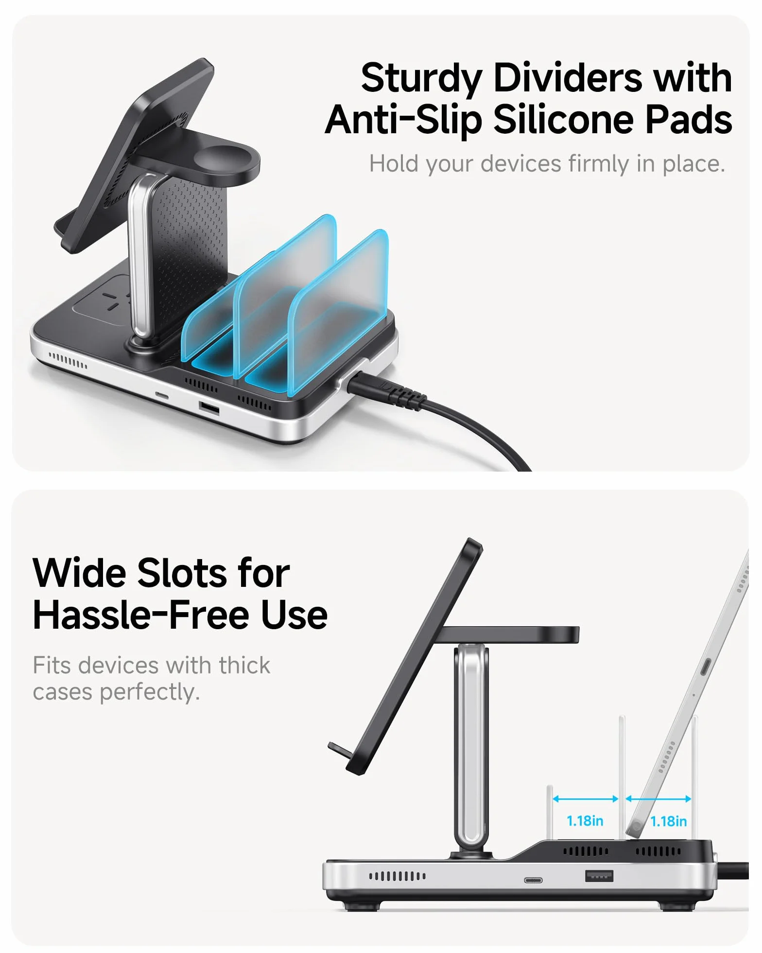 SwanScout 5w1 Stacja ładowania dla urządzeń Samsung, Ładowarka bezprzewodowa dla serii Samsung S25/S24/S23/S22, Galaxy Watch Ultra/8/7/6/5/4, Buds, Tab/iPad/Switch, Model 901S