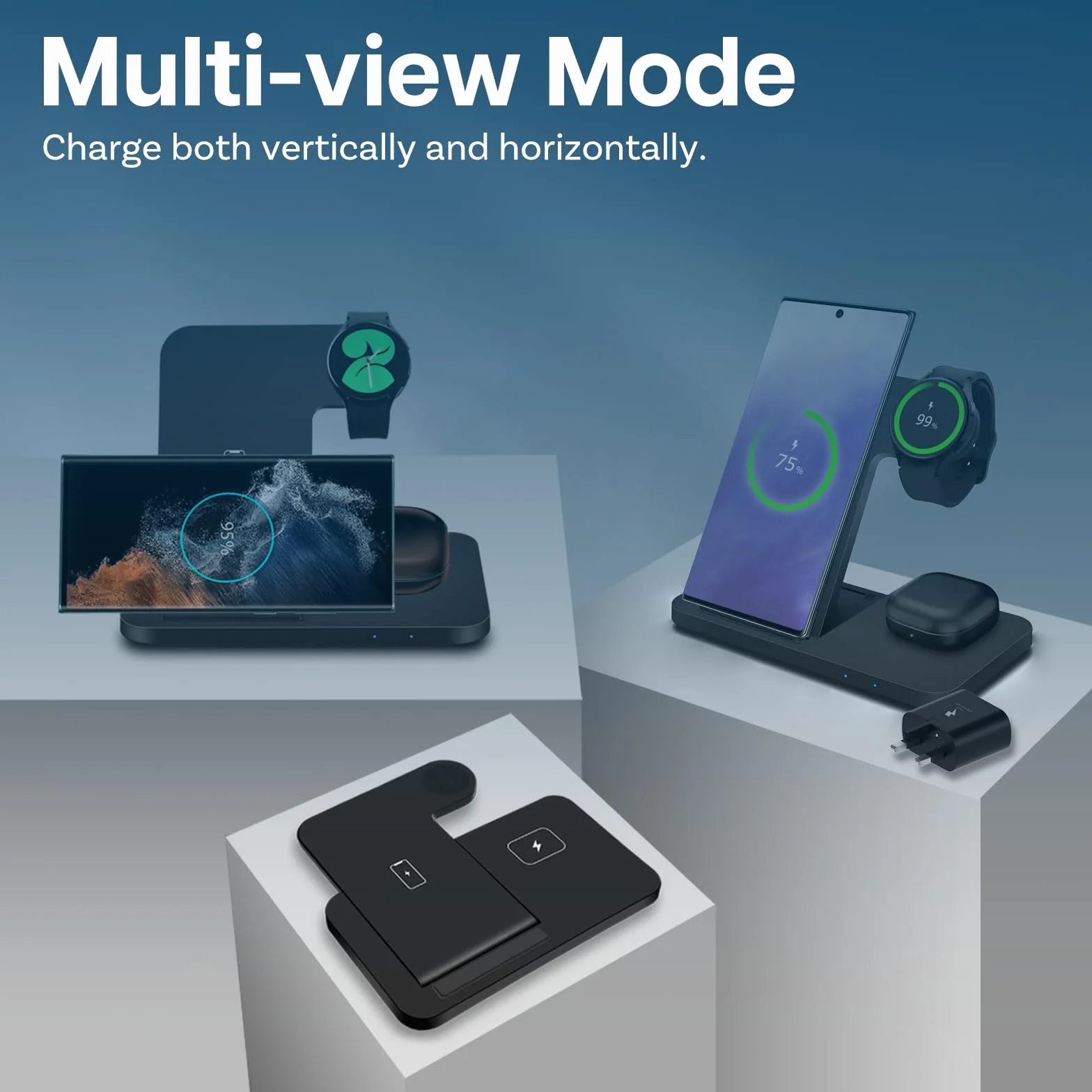 MMOBIEL Bezprzewodowa Ladowarka do Samsung - Bezprzewodowa Stacja Ladująca 3 w 1 do MagSafe Samsung Galaxy S25/S24/S23/S22, Galaxy Watch 6/5/4, Buds - 15W - Bezprzewodowe Stacja Dokująca