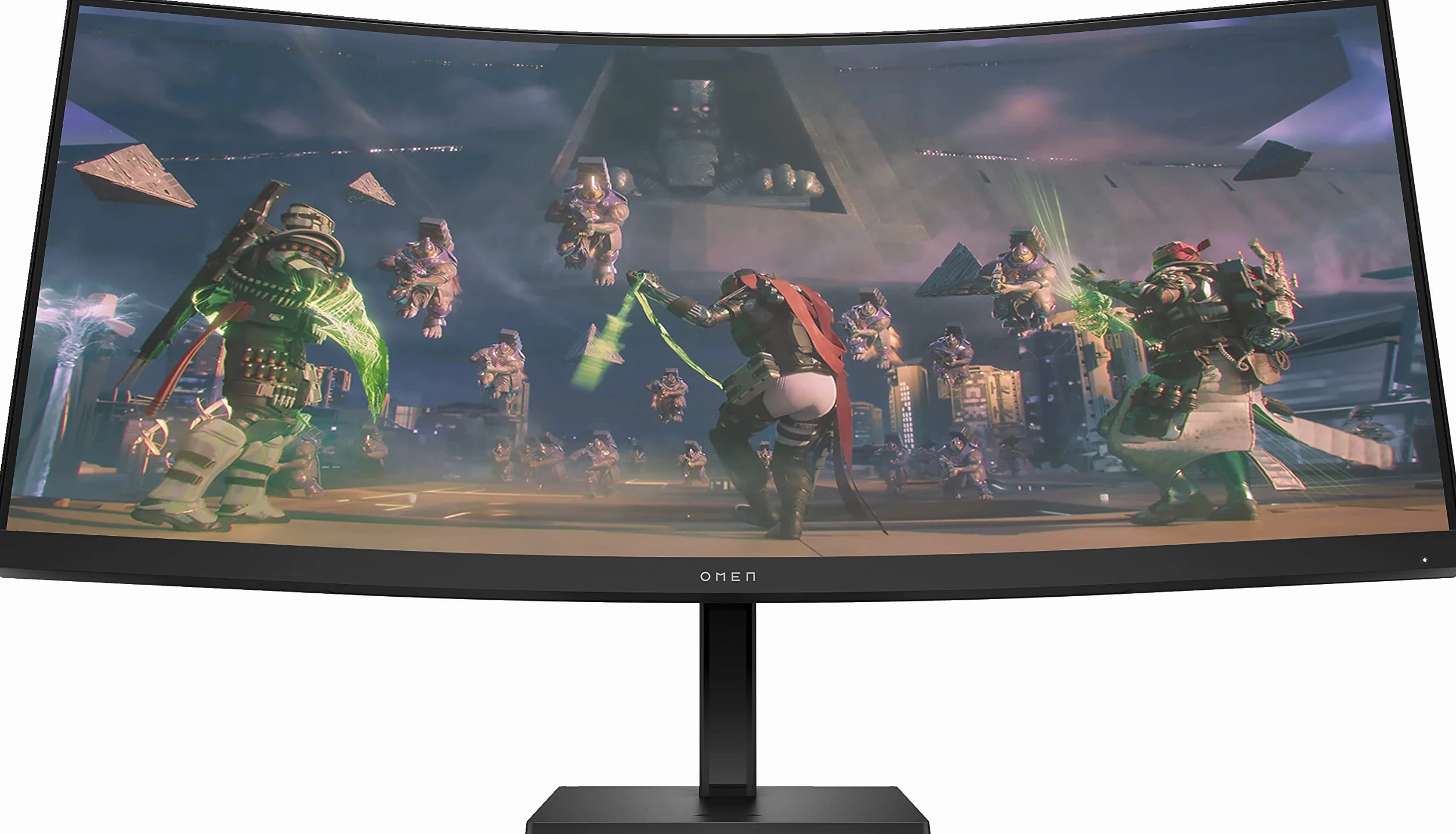 HP OMEN 34c Zakrzywiony ekran gamingowy 34" 165 Hz 1ms WQHD (3840 x 1440 pikseli, 21:9, antyrefleksyjny, regulowana wysokość, HDR, AMD Freesync Premium, wbudowane głośniki)