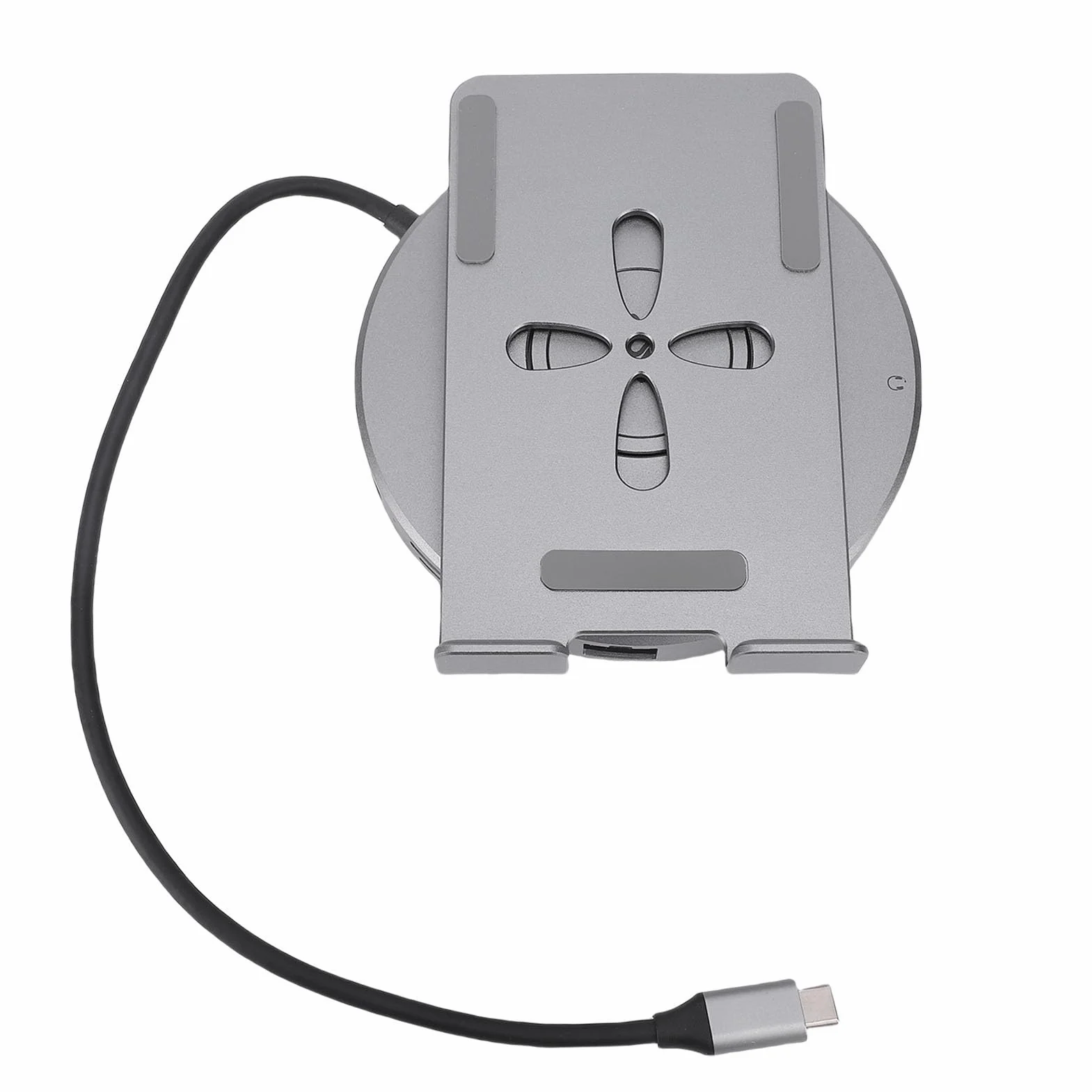 Cocoarm Stojak na stację dokująCą do Tabletu, Regulowany Uchwyt na Tablet ze Stopu Aluminium z Koncentratorem USB C, Obrotowa Stacja Dokująca 10 W 1 360 4K 60 Hz PD 100 W do Konsoli Gier Laptopie