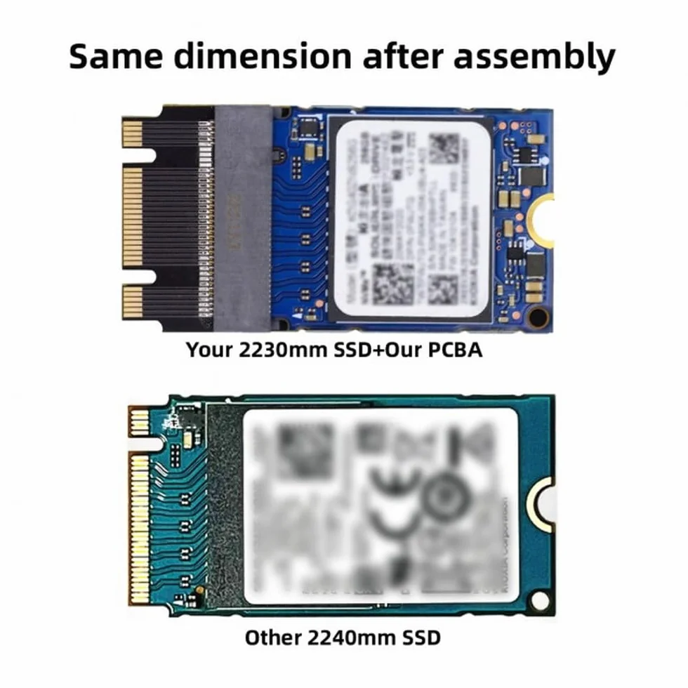 CY NGFF B+M NVME M-Key 22x30mm do 22x42mm Adapter przedłużający męsko-żeński kompatybilny z Legion Go 2230 2242 SSD