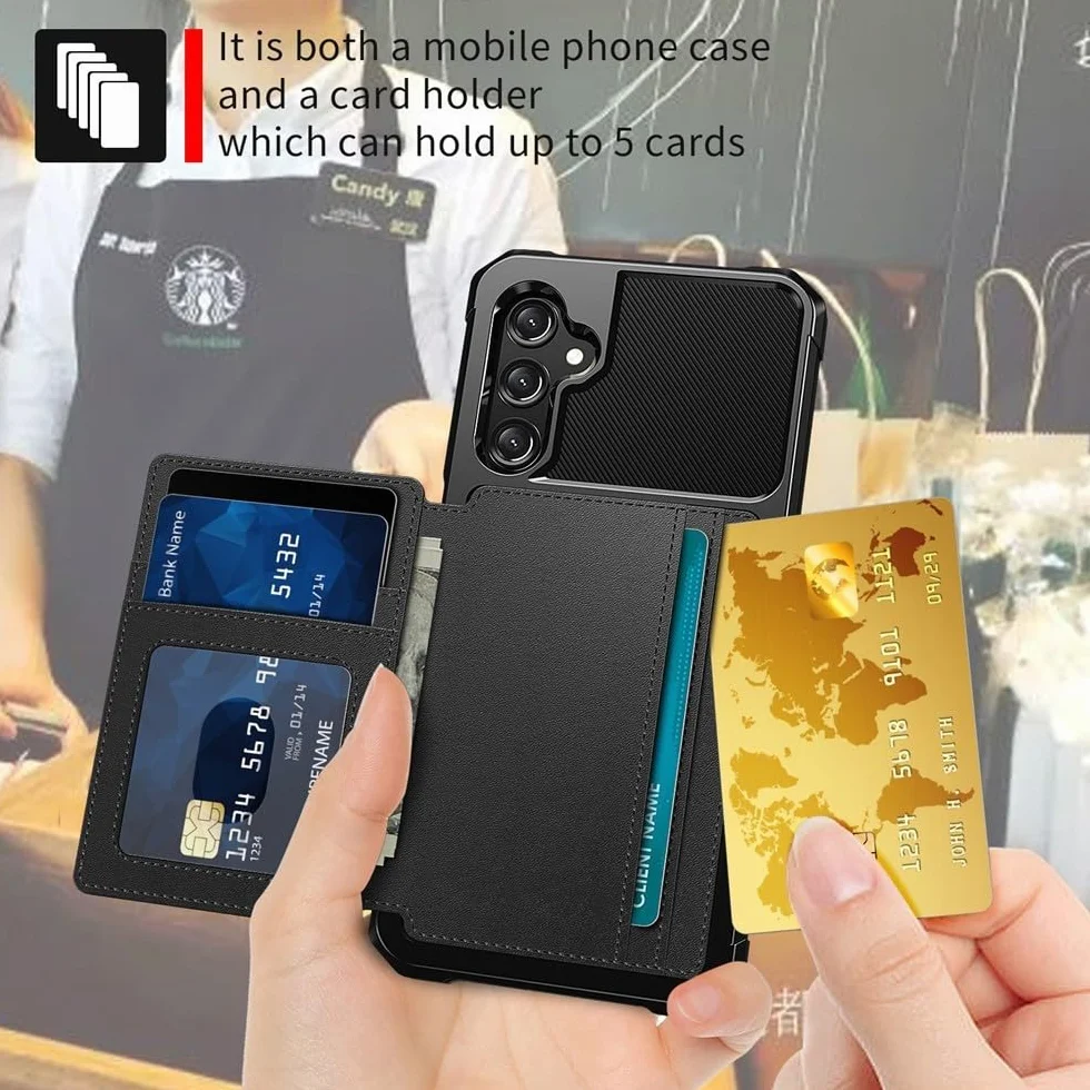 Generic etui kompatybilne z Samsung Galaxy S24FE (kolor: fioletowy) skórzany portfel przegródki na karty twarde silikonowe etui na tył