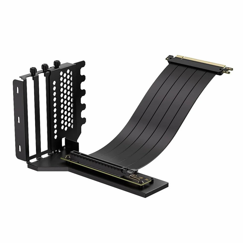 L-Z3 GPU, pionowy zestaw wsporników montażowych, PCIe 4.0 X16, kabel riser 200 mm, uchwyt montażowy kierownicy karty graficznej, czarny