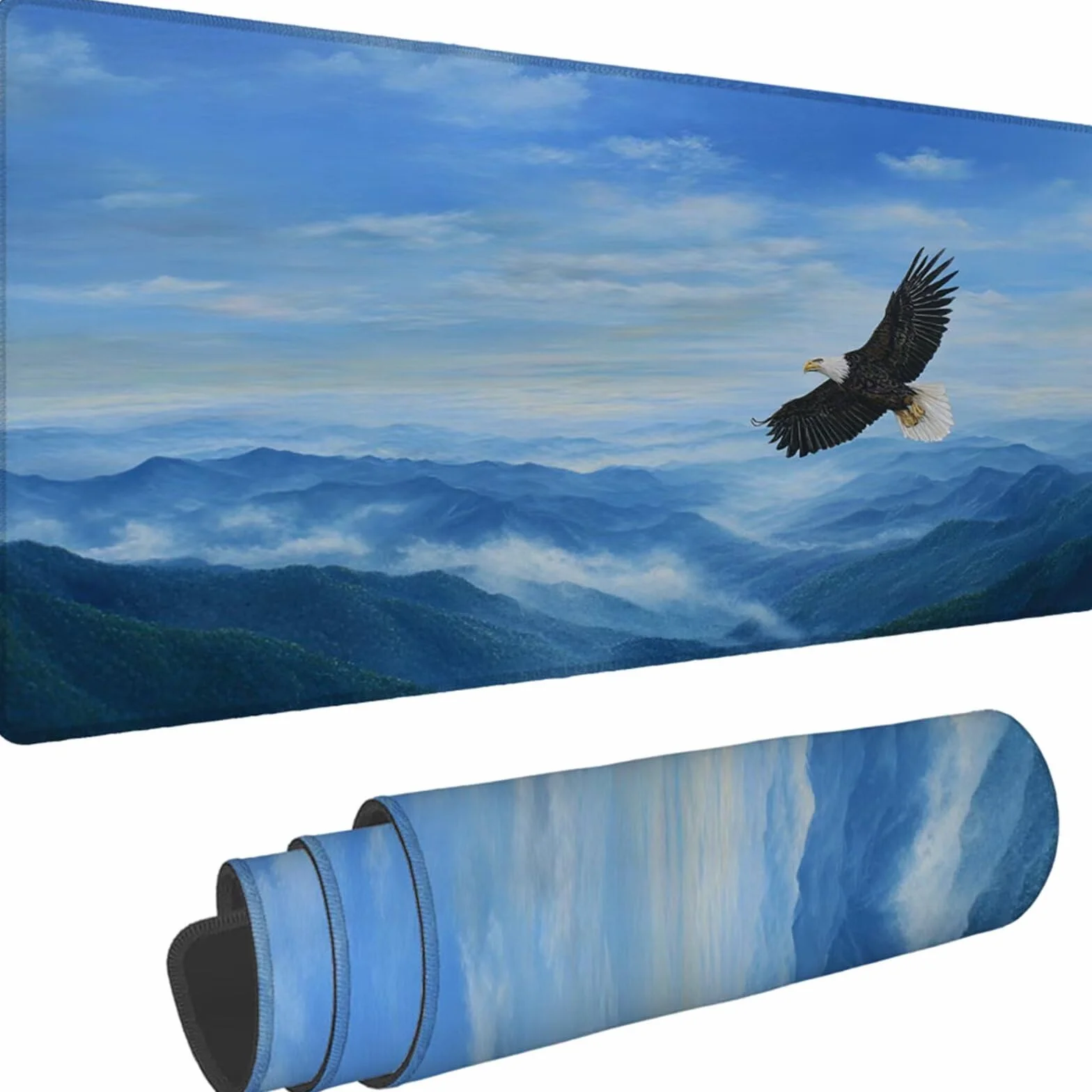 Gamingowa podkładka pod mysz 1200 x 600 x 3 mm, XXL, wodoszczelna, odporna na ścieranie, z przyszytymi krawędziami, niebieska, podkładka na biurko, poprawia prędkość i precyzję pod laptopa, komputer