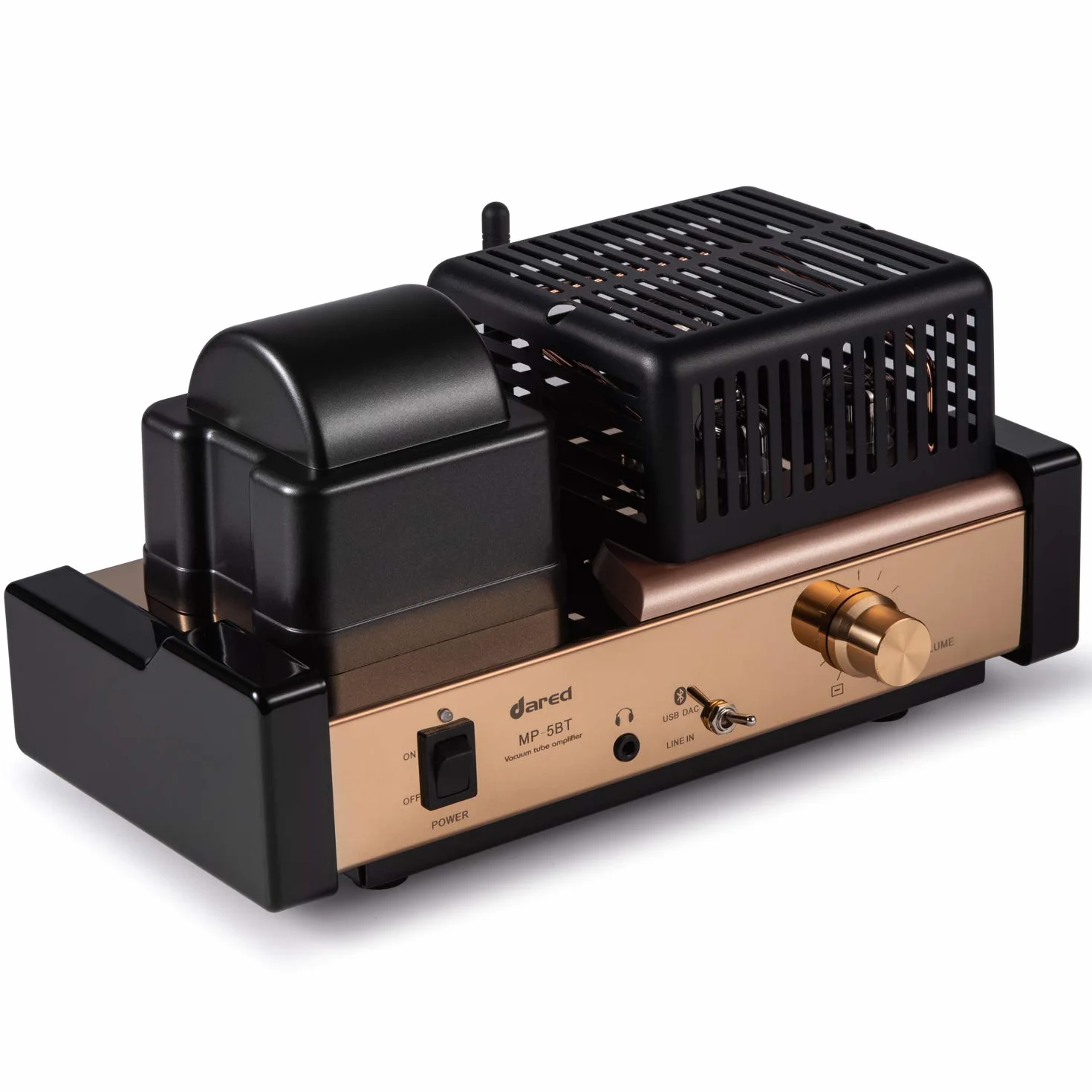 Dared MP-5BT Wzmacniacz Lampowy Zintegrowany, Hybrydowy z Lampami 6N11, 6N21, 6E21 - Bluetooth, USB/DAC, Wyjście Słuchawkowe i Przednie, 25Wx2