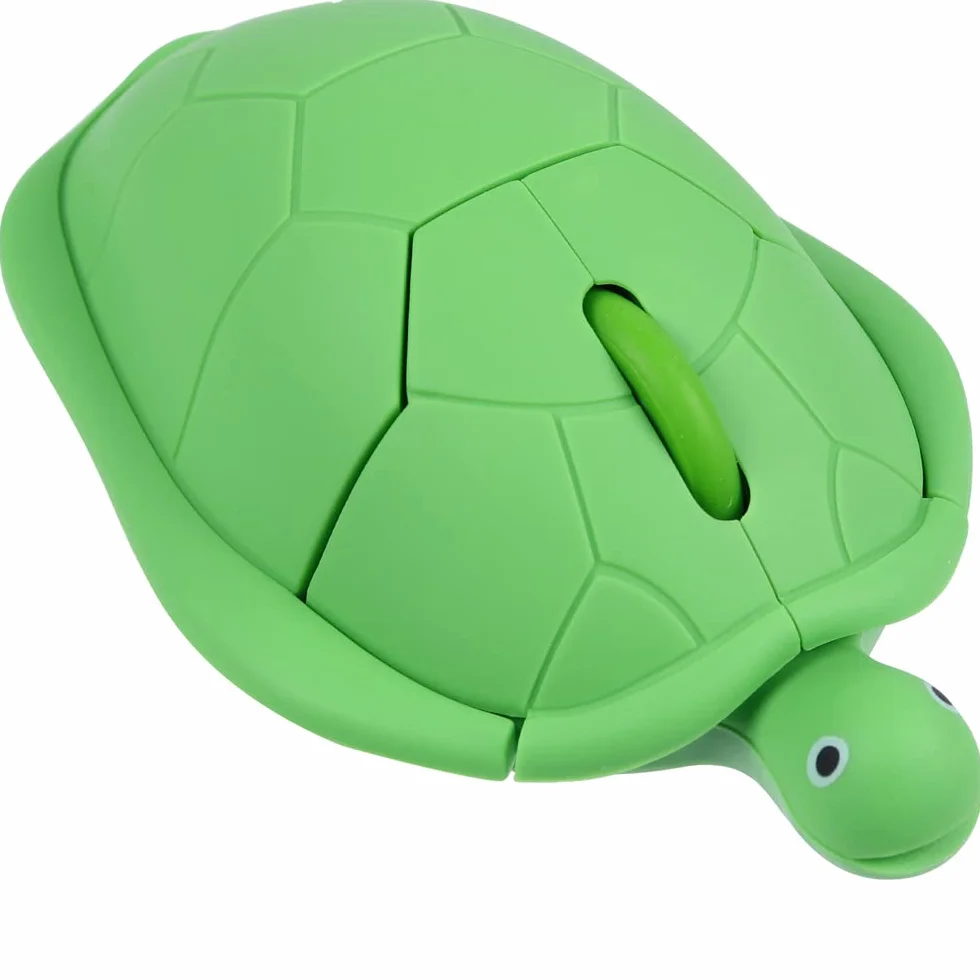 Bezprzewodowa mysz urocze zwierzę zielony żółw kształt ciche kliknięcie ergonomiczna przenośna cicha podróż lekka optyczna bezprzewodowa mysz USB do komputera PC laptopa komputera Mac MacBook Desktop