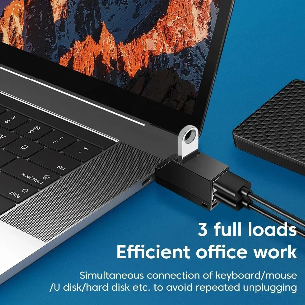 Hub USB 3.0 1-3 porty do mini rozdzielacza, szybki adapter przedłużacz do komputera laptopa, czytnika kart dysku U
