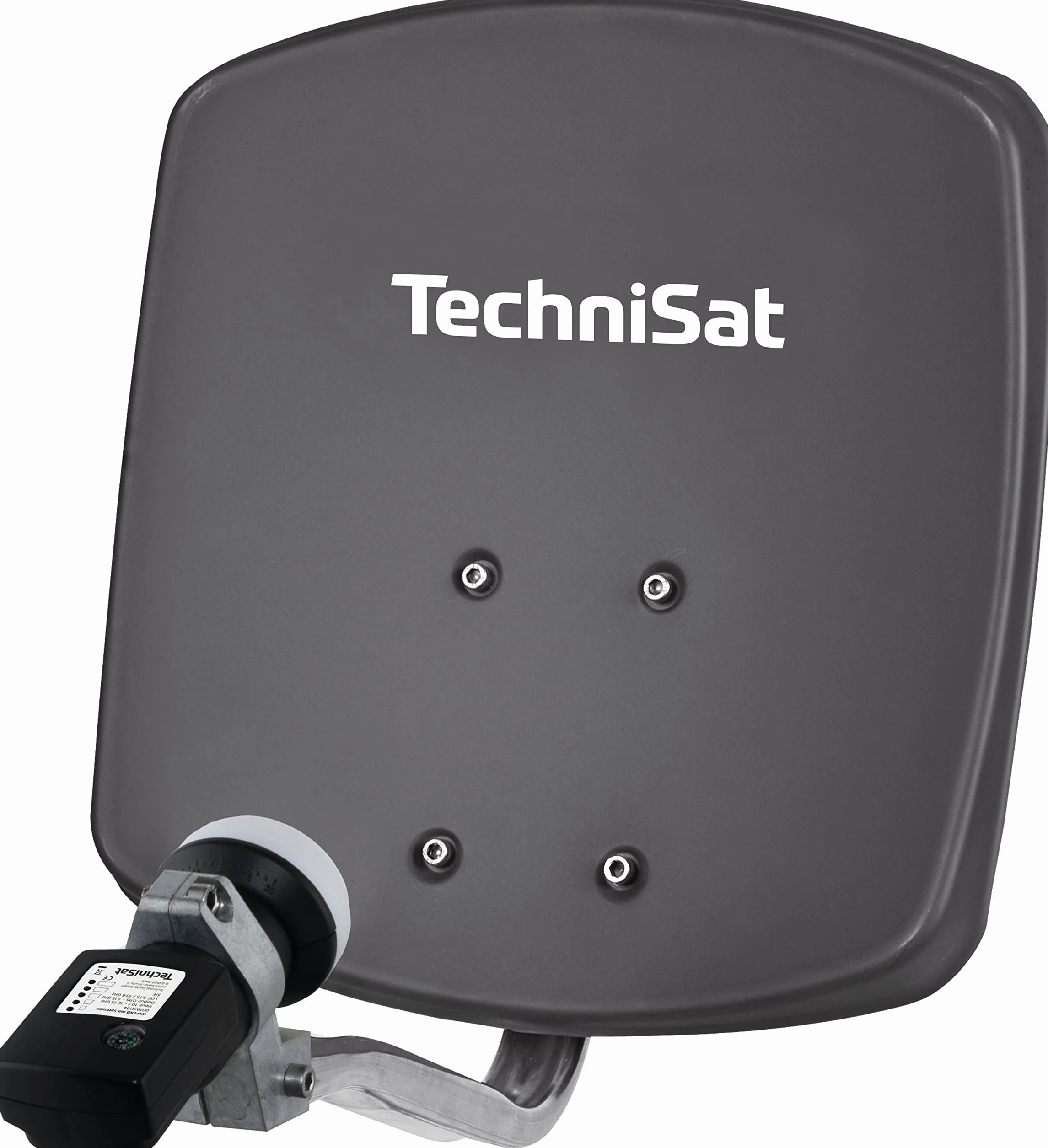TechniSat DIGIDISH 33 – antena satelitarna dla 1 uczestnika (mały zestaw satelitarny 33 cm – kompletny zestaw z uchwytem ściennym i satfinderem V/H-LNB) szara