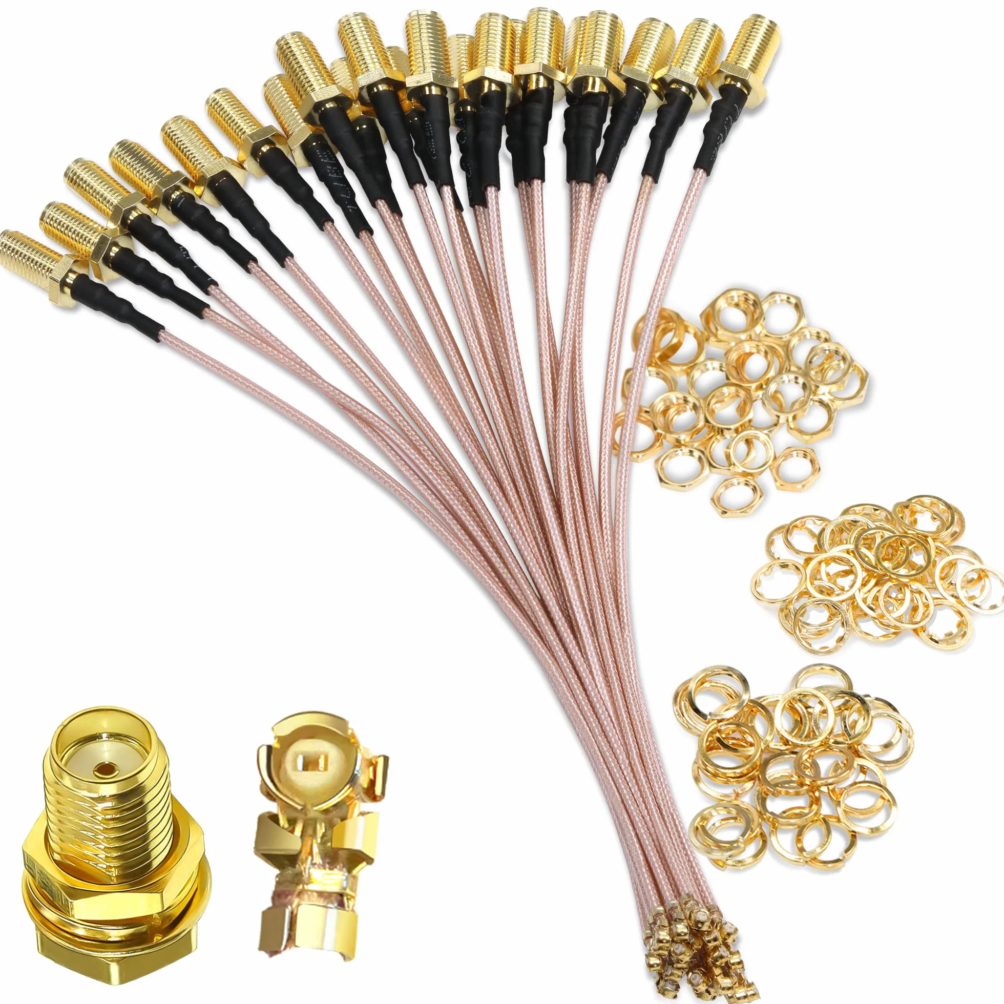 TUOLNK IPX do SMA kabel SMA żeński do U.FL IPX IPEX RG178 kabel koncentryczny do modułu GPS Mini PCI UFL do SMA kabel przedłużający anteny Wi-Fi 4 cale (10 cm) 5 szt