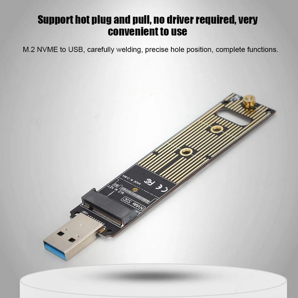Adapter M.2 NVMe SSD na USB, USB 3.1 Gen2 konwerter kart portowych z 10 Gbit/s, do 2 Ngff M Key Reader M Key Pcie Tangxi Vers N M.2 Nvme SSD na płytkę adaptera USB