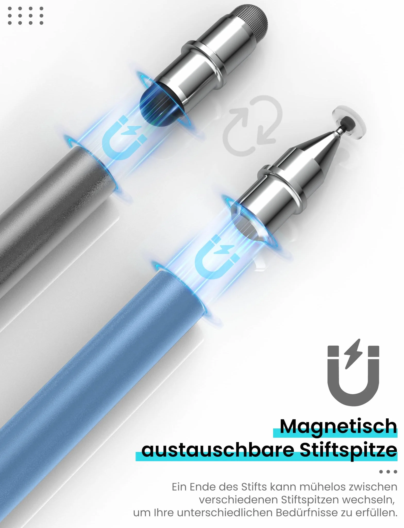 MEKO rysik do tabletu 3 w 1, magnetyczny ekran dotykowy, włókno gumowe, rysik do wszystkich tabletów/telefonów komórkowych, takich jak iPhone/iPad/Pro/Mini/Switch/Samsung/Huawei/Xiaomi/Surface