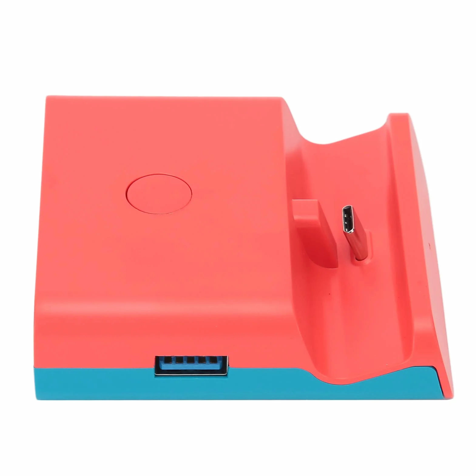 Adapter konwertera wideo HDMI - przenośna mini stacja ładująca do Switch/Lite Game Machine, stojak do ładowania maszyny do gier (czerwony niebieski)