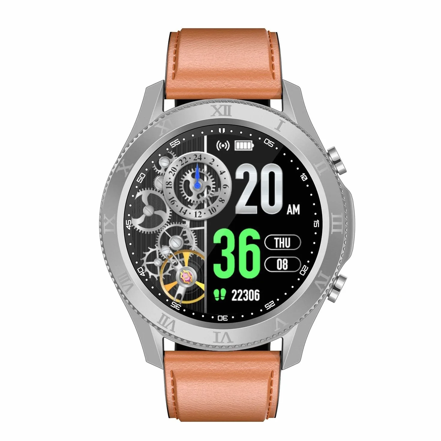 Damski inteligentny zegarek Tętno i ciśnienie krwi Zawsze pokazuj czas Sportowy zegarek fitness Inteligentny zegarek Bluetooth Call (Kolor: Skóra brązowa (skóra brązowa) little surprise