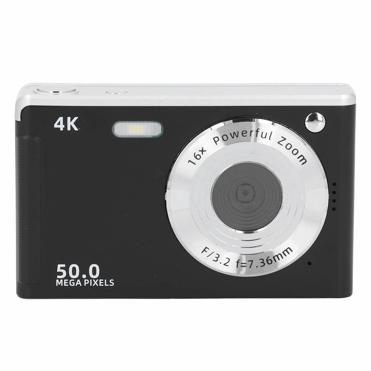 Cyfrowy Aparat Fotograficzny 4K do Fotografii, Aparat do Vlogowania z 16-krotnym Zoomem, Kompaktowa Podróżna Kamera Wideo 50 MP z Autofokusem i światłem Wypełniającym, dla (BLACK)