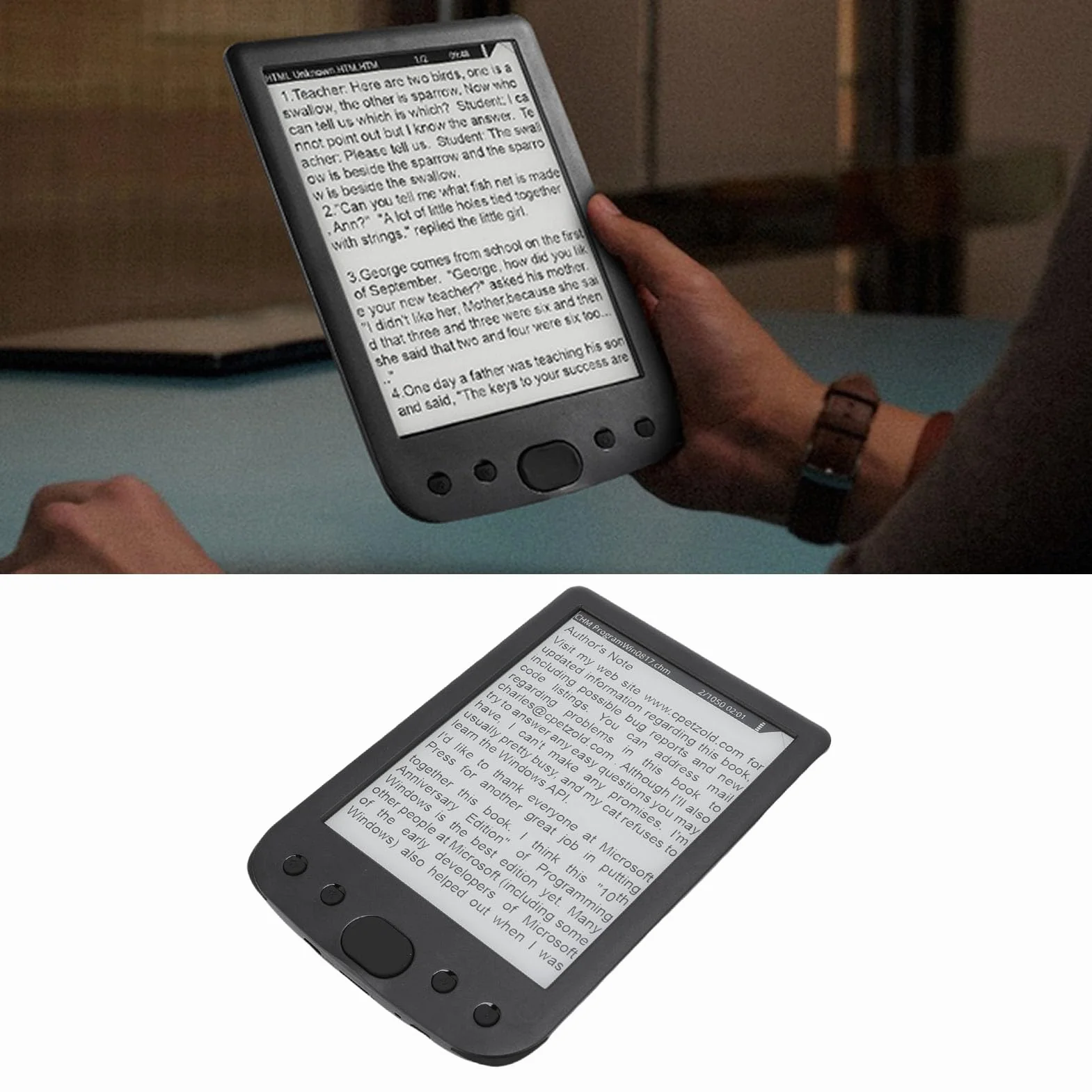 Generic E Reader, E: Czytnik Książki 2500 MAh Eye Friendly 6 Cal na podróż (4G)