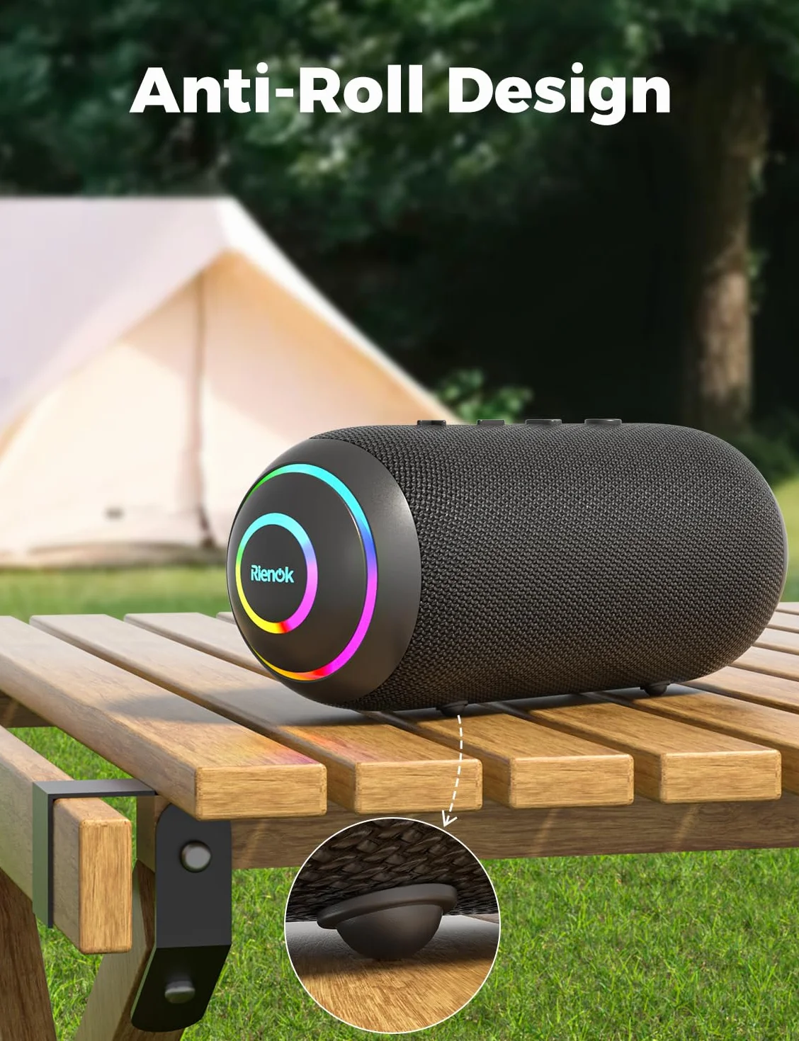 RIENOK 40 W – potężny głośnik Bluetooth, wodoodporność IPX7, bateria 5200 mAh, głośnik wysokotonowy i niskotonowy Bluetooth 5.3, przenośne bezprzewodowe parowanie stereo, obsługa karty TF i AUX