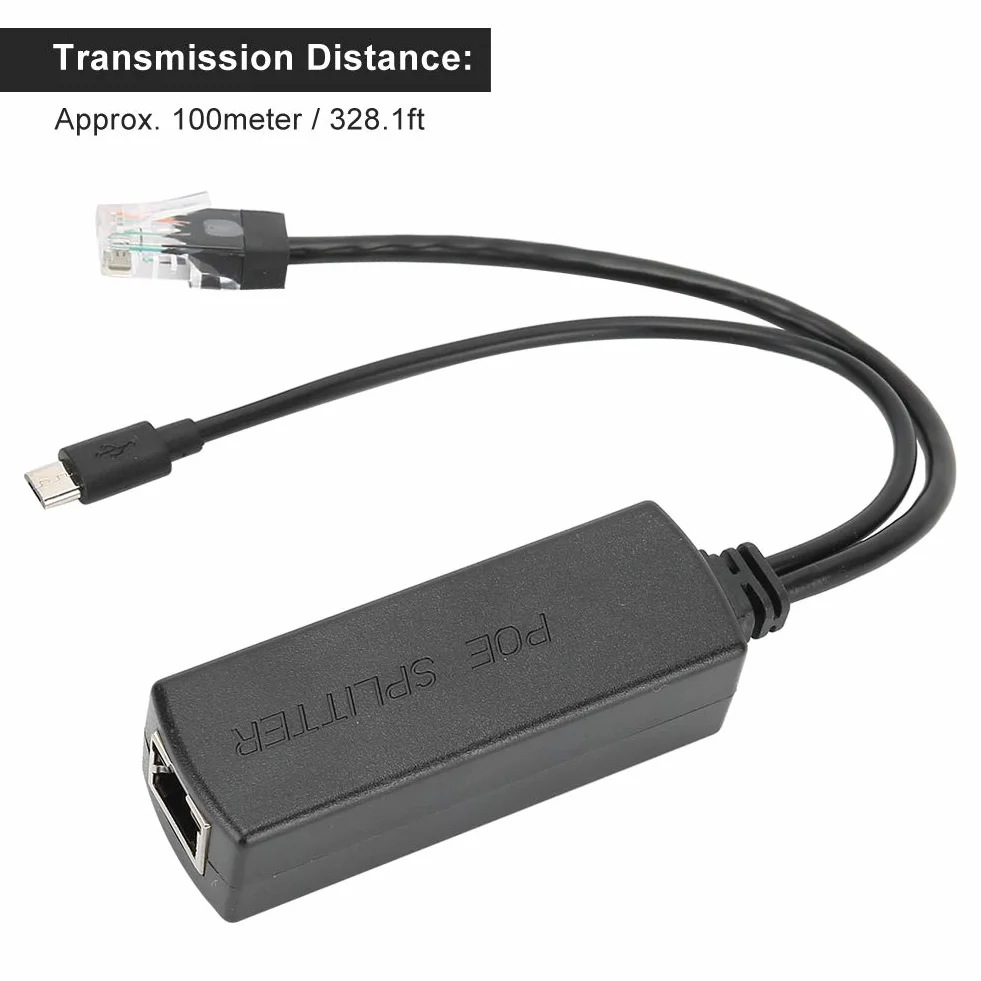 VBESTLIFE Rozdzielacz POE i USB POE, moduł zasilania, standardowy kabel separatora izolacyjnego 48 V do 5 V do tabletu Android, do Dropcam dla