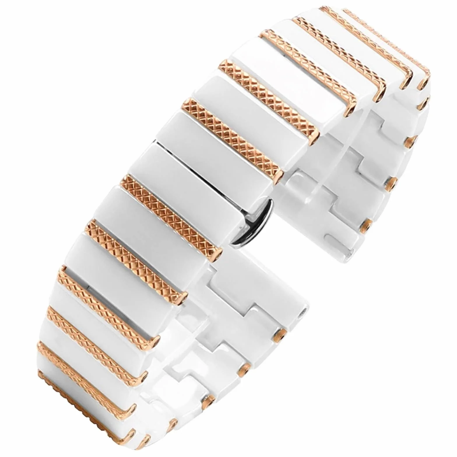 Do paska do inteligentnego zegarka Biały czarny ceramiczny pasek do zegarka Męski i damski pasek zamienny 20 mm 22 mm