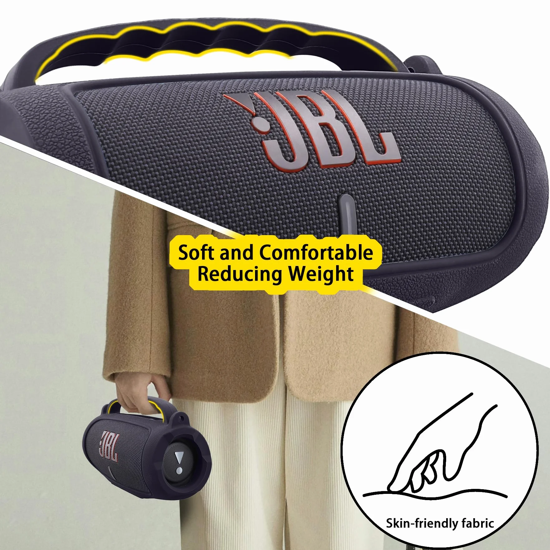 co2CREA Silikonowe etui ochronne etui na głośnik do JBL Charge 5 Przenośny głośnik Bluetooth (Głośnik nie jest dołączony)