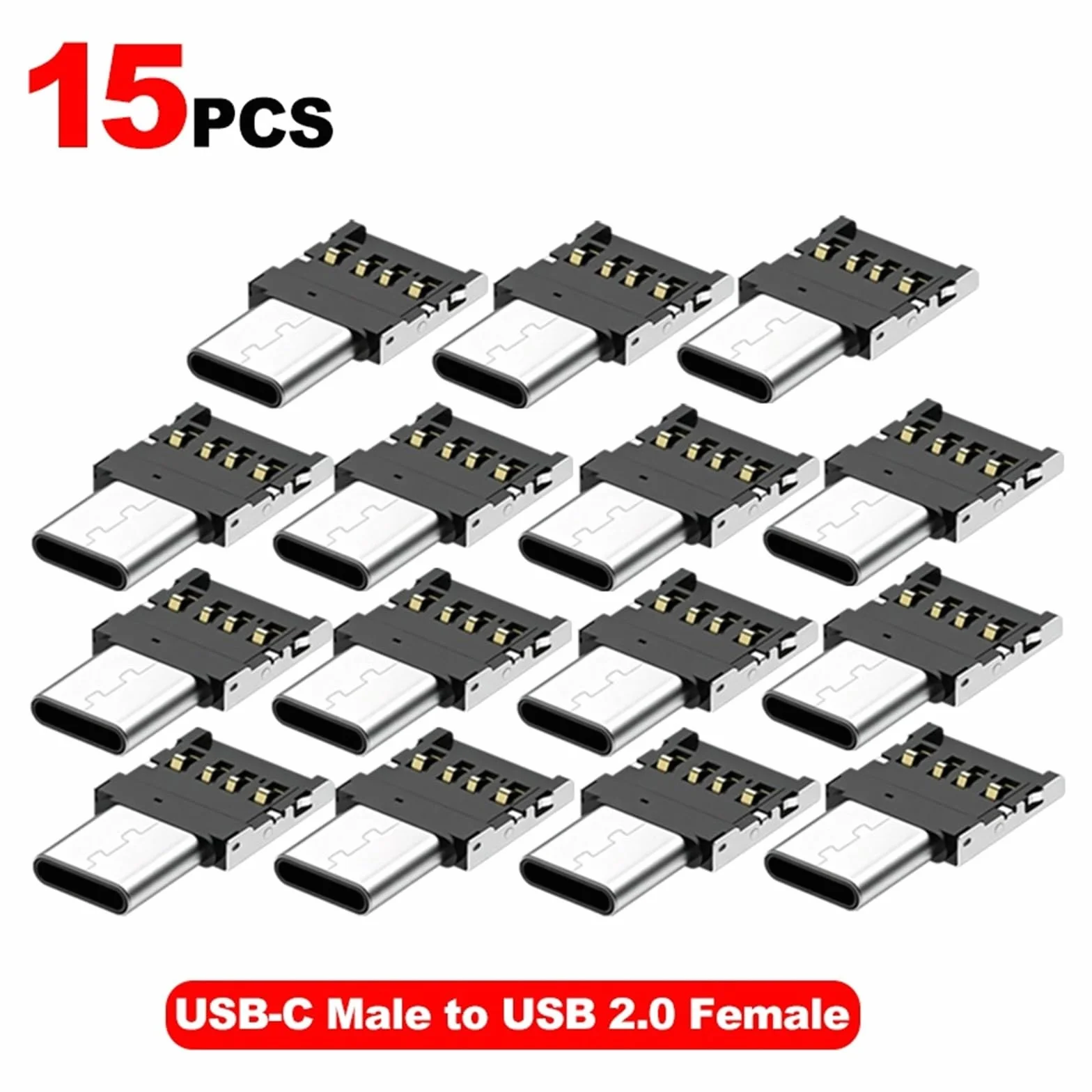 Adapter USB-C męski na USB 2.0 żeński OTG 1-20 szt. (15 szt.)