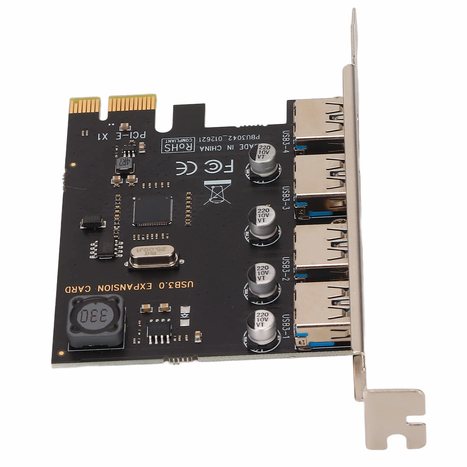 Karta PCI E 5Gbps na USB 3.0, 4 Porty PCI Expresse na Kartę Rozszerzeń USB, Karta Kontrolera Koncentratora Deskstop Server PCI-E USB3.0 dla Xp, dla dla i dla dla