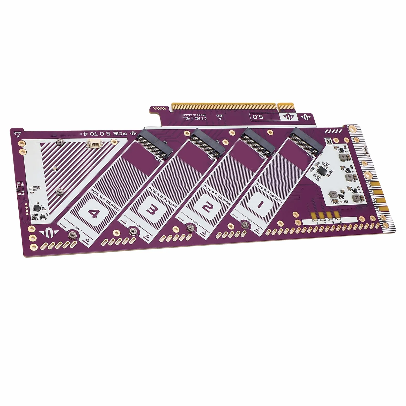 Karta rozszerzeń PCIe 5.0 X16 na NVMe, Szybki Adapter SSD M.2 512 Gb/s, Pozłacany Adapter PCB, Idealny do Komputera i Systemu OS X