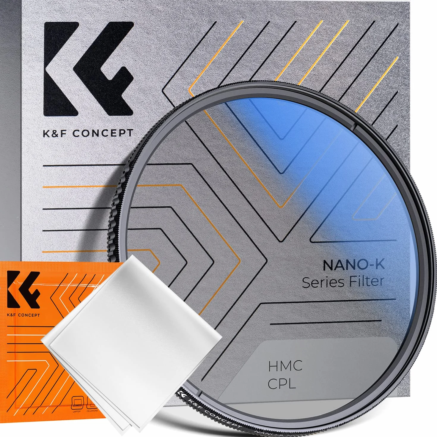 K&F Concept Nano-K Filtr polaryzacyjny kołowy CPL do obiettivi 43mm | Filtr ze szkła optycznego z nano-powłoką obiektywu, w zestawie ściereczka do czyszczenia - FC301