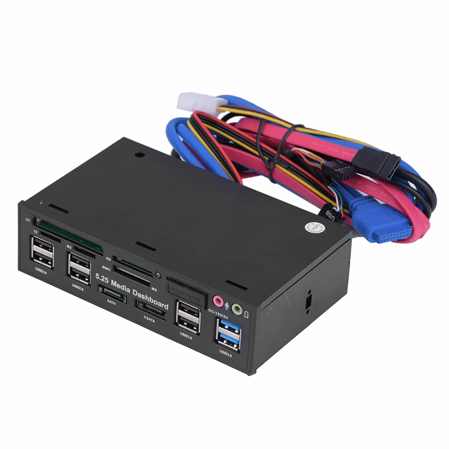 5,25 cala Media Dashboard Panel przedni Usb3.0 2.0 Hub Esata SATA Audio Multi Card Reader