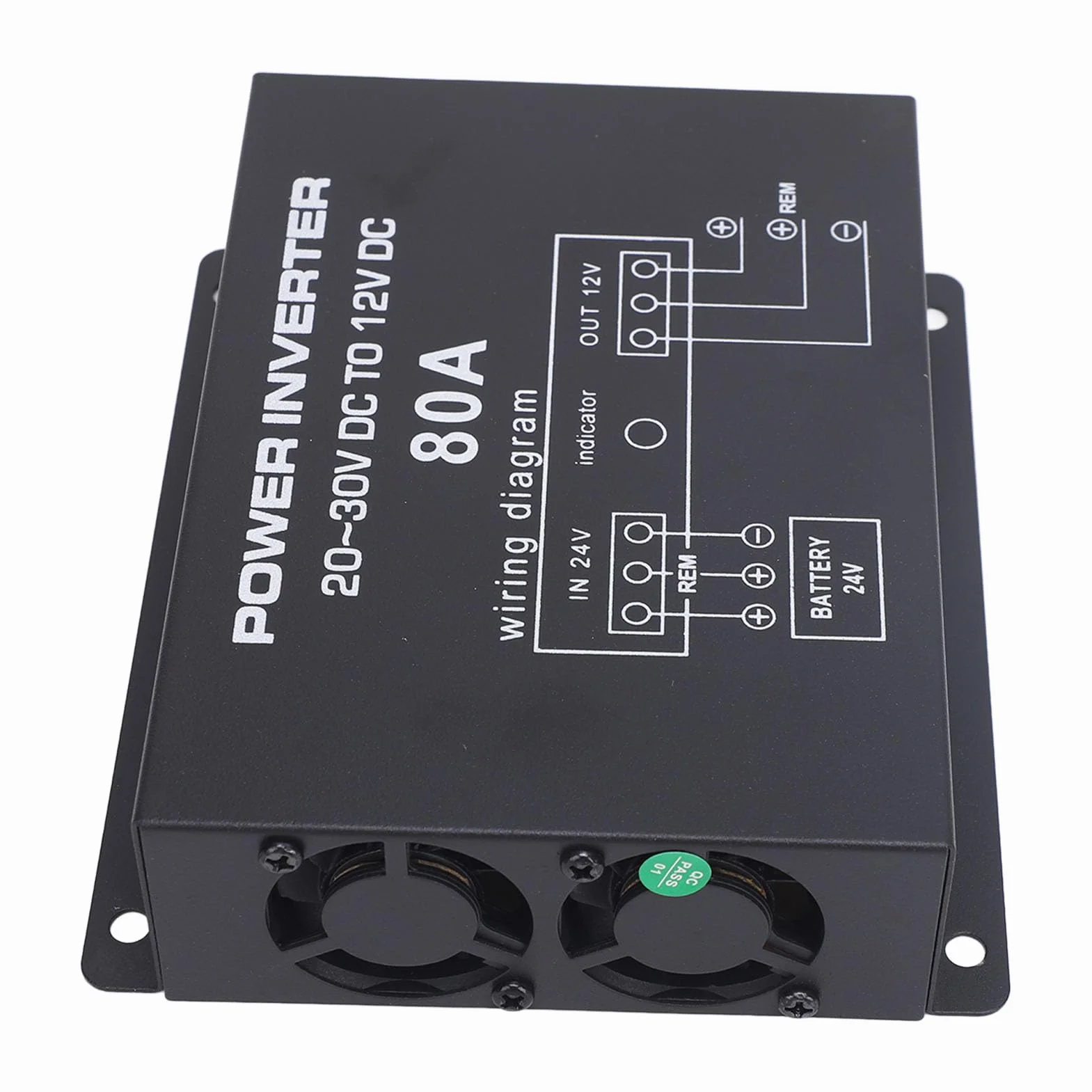 Przetwornica obniżająca napięcie DC 24 V do 12 V Przetwornica napięcia z regulacją temperatury dla samochodów ciężarowych RVS SUV Autobusy (80A)