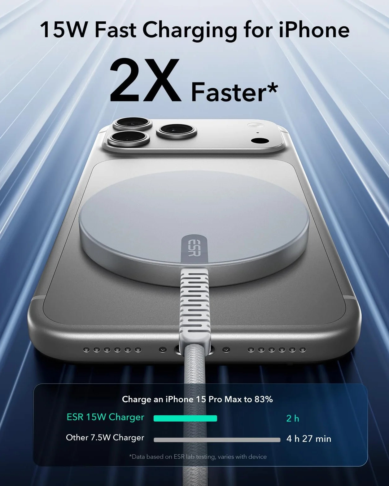ESR bezprzewodowa ładowarka Magsafe 15 W do iPhone 17/17e/16/15/14/13/12, AirPods 4/3/2 Pro, Google Pixel 10, Galaxy S25/S26
