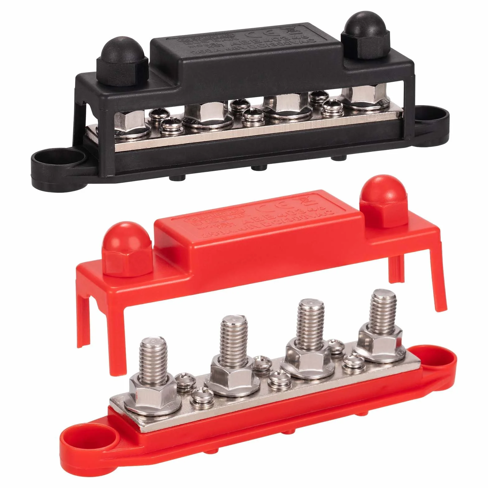 Spurtar 12V Szyna Zbiorcza Bus Bar 250A - 4x M10 Zaciski, 6x M4 Śruby, Blok Dystrybucji Zasilania 12V/24V/48V do Samochodu, Kampera, Łodzi, ATV, Przyczepy - Nie nadaje się do ciasnych przestrzeni