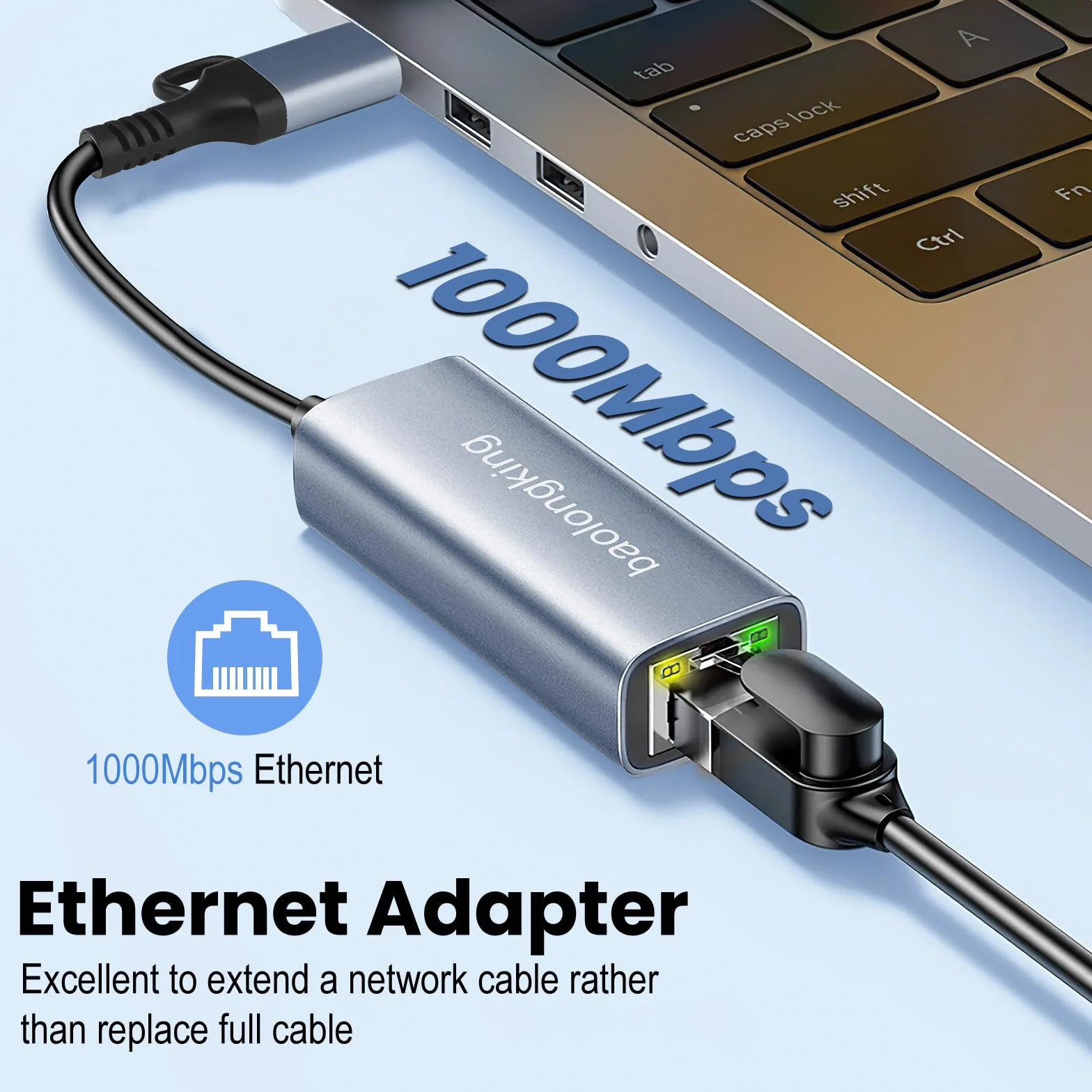 Adapter sieciowy USB-C Ethernet 1000 Mb/s USB 3.0 10/100/1000 Mb/s