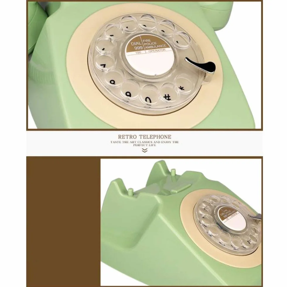 Retro Staromodny Telefon, Europejski Antyczny Telefon, Telefony Z Tarczą Obrotową, Telefon Stacjonarny Retro, Telefon Stacjonarny, Telefon Stacjonarny Do Domu, Telefon Domowy Z Tarczą Obrotową, Zielo