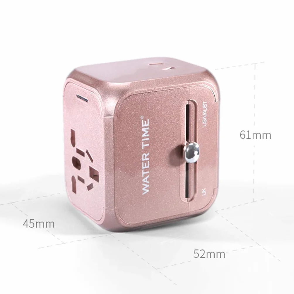 Przenośne podróże Międzynarodowe Gniazdo Konwersji Międzynarodowej, Worldwide Universal Adapter, Universal Socket Converter (Color : Gold)