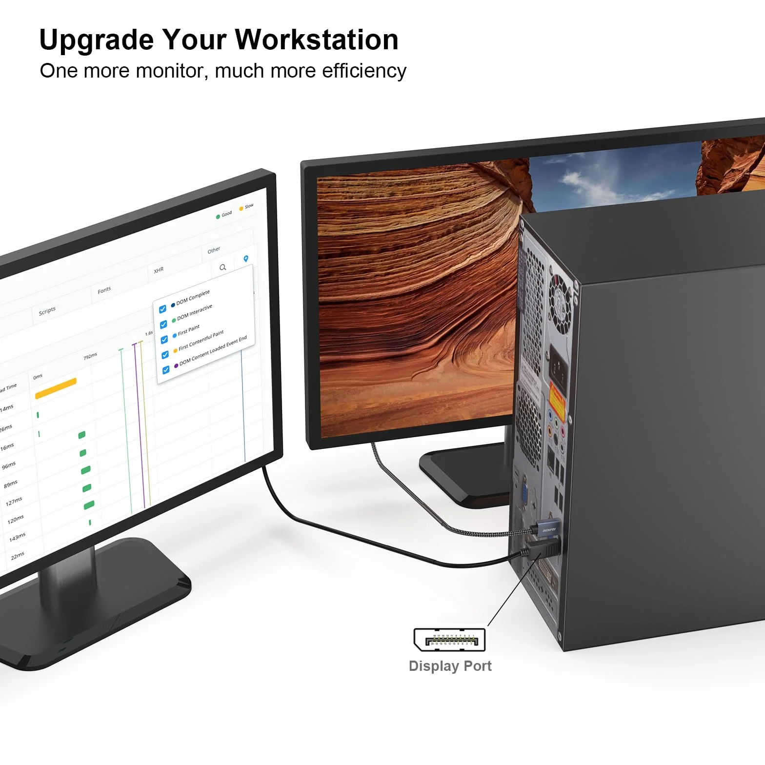 DisplayPort do HDMI 6 stóp pozłacany kabel, AVACON Display Port na HDMI adapter męski do męskiego czarny